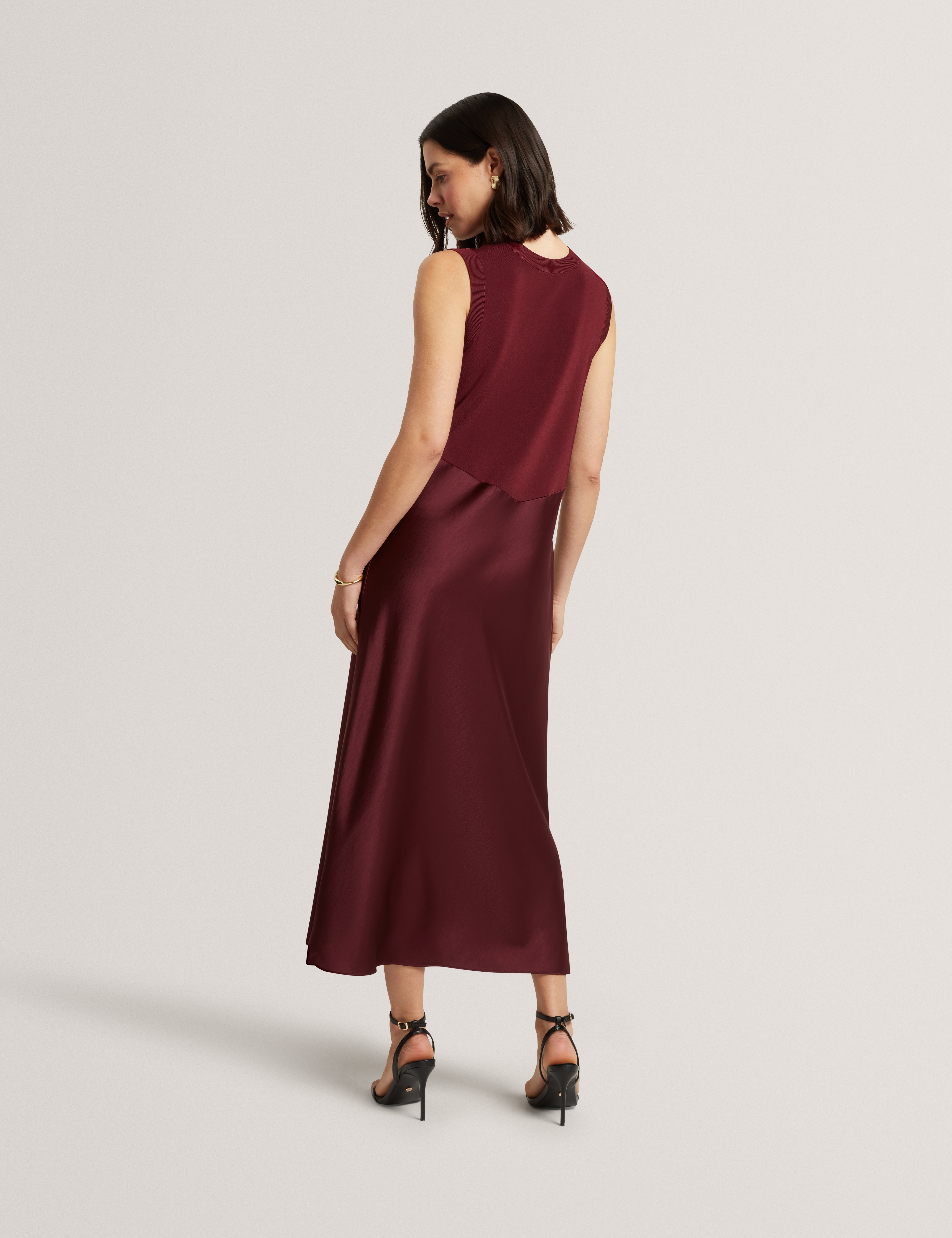 Blaaza Maxi Dress With Knitted Back Oxblood