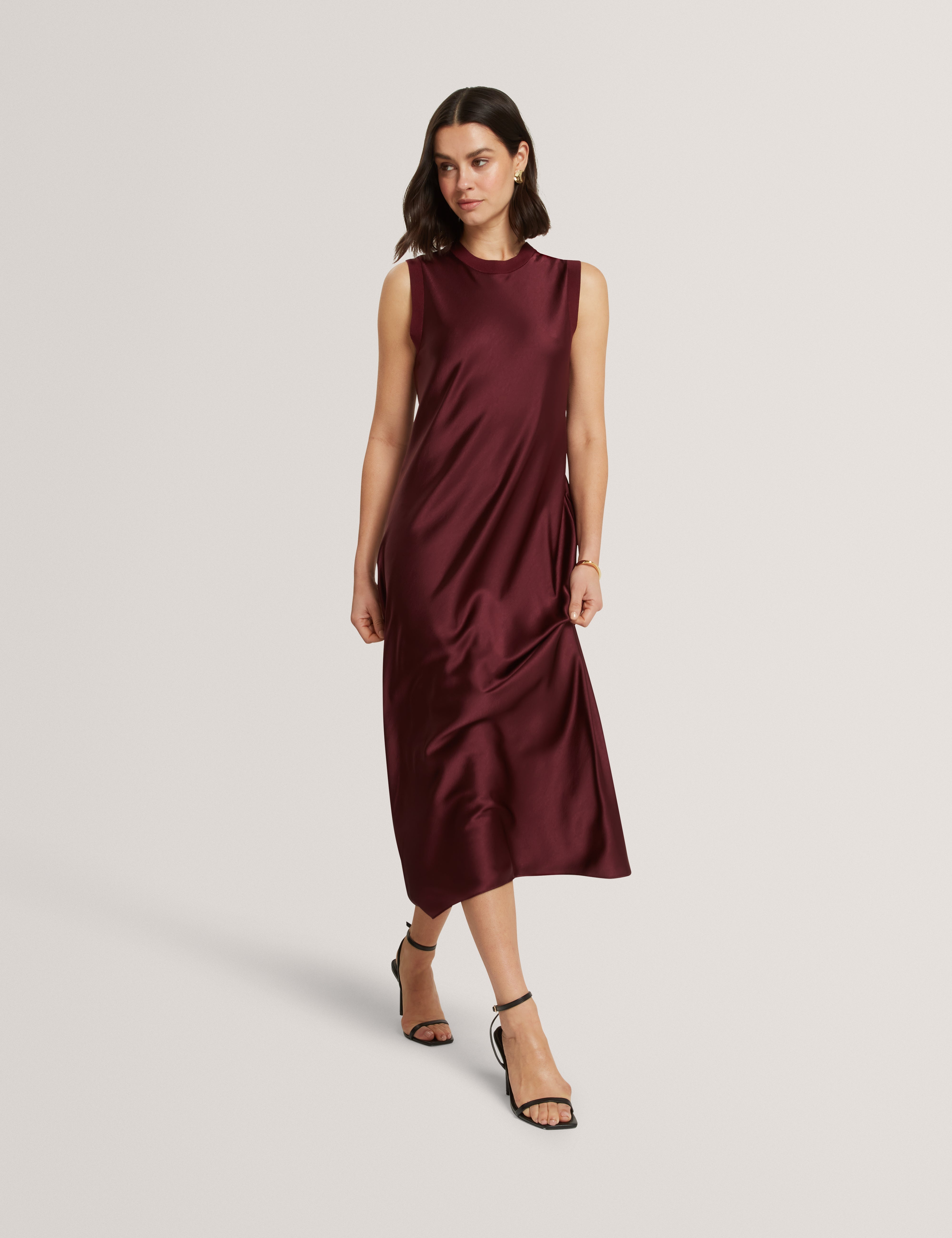 Blaaza Maxi Dress With Knitted Back Oxblood