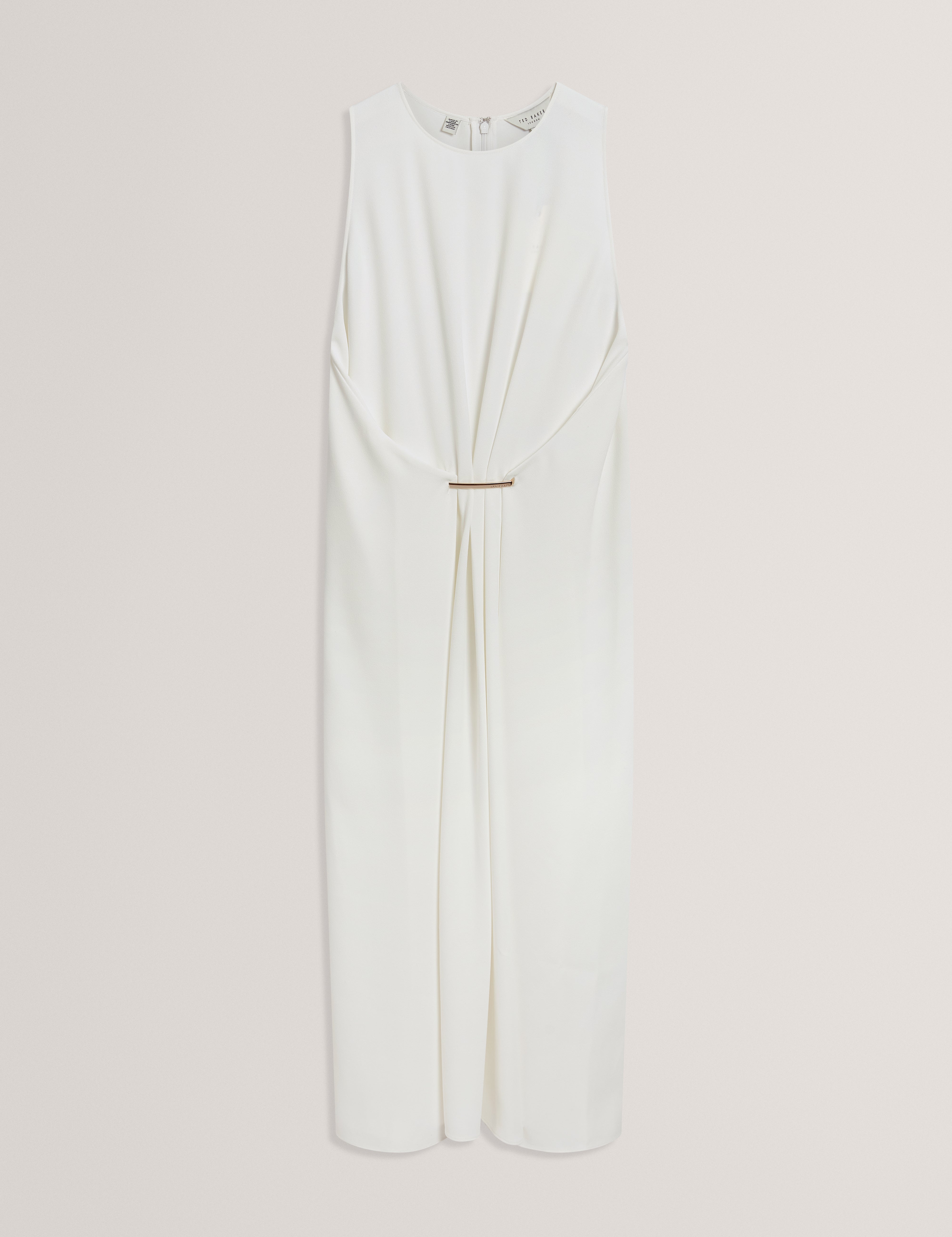 Miyaka Midi Dress With Bar Detail Ivory