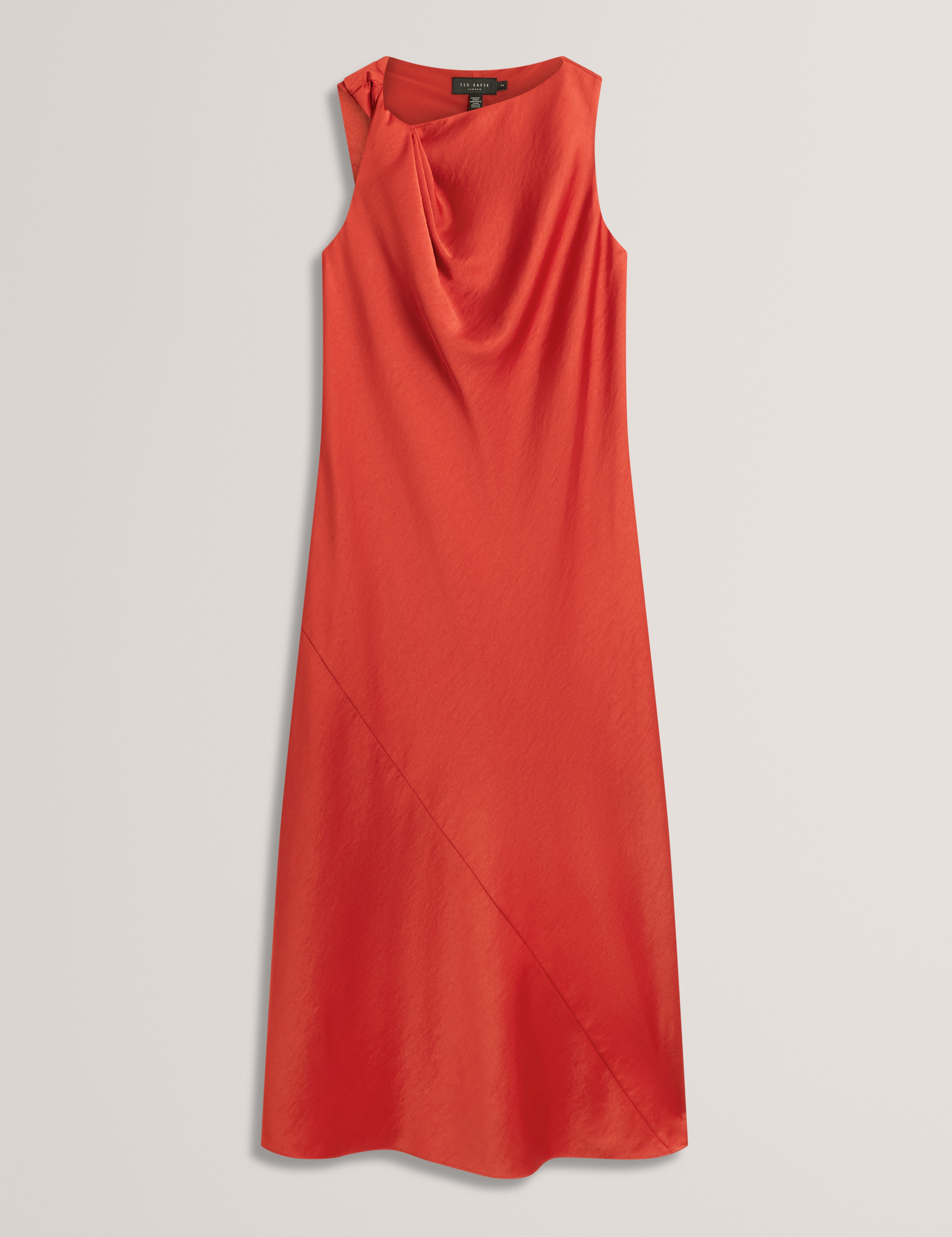 Elouize Twist Detail Midi Dress Brt-Red