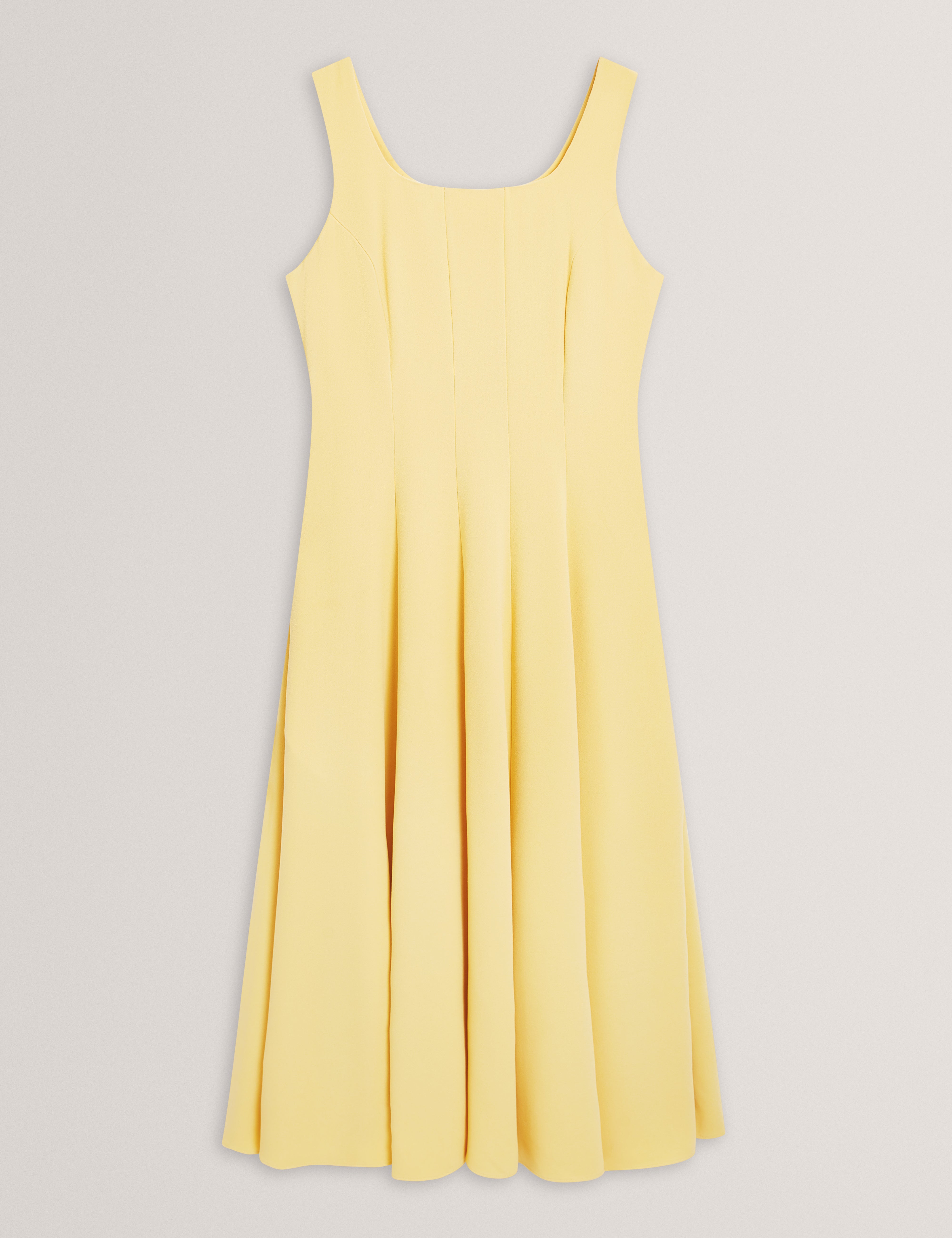 فستان أرلوت متوسط ​​الطول ذو الألواح - أصفر فاتح