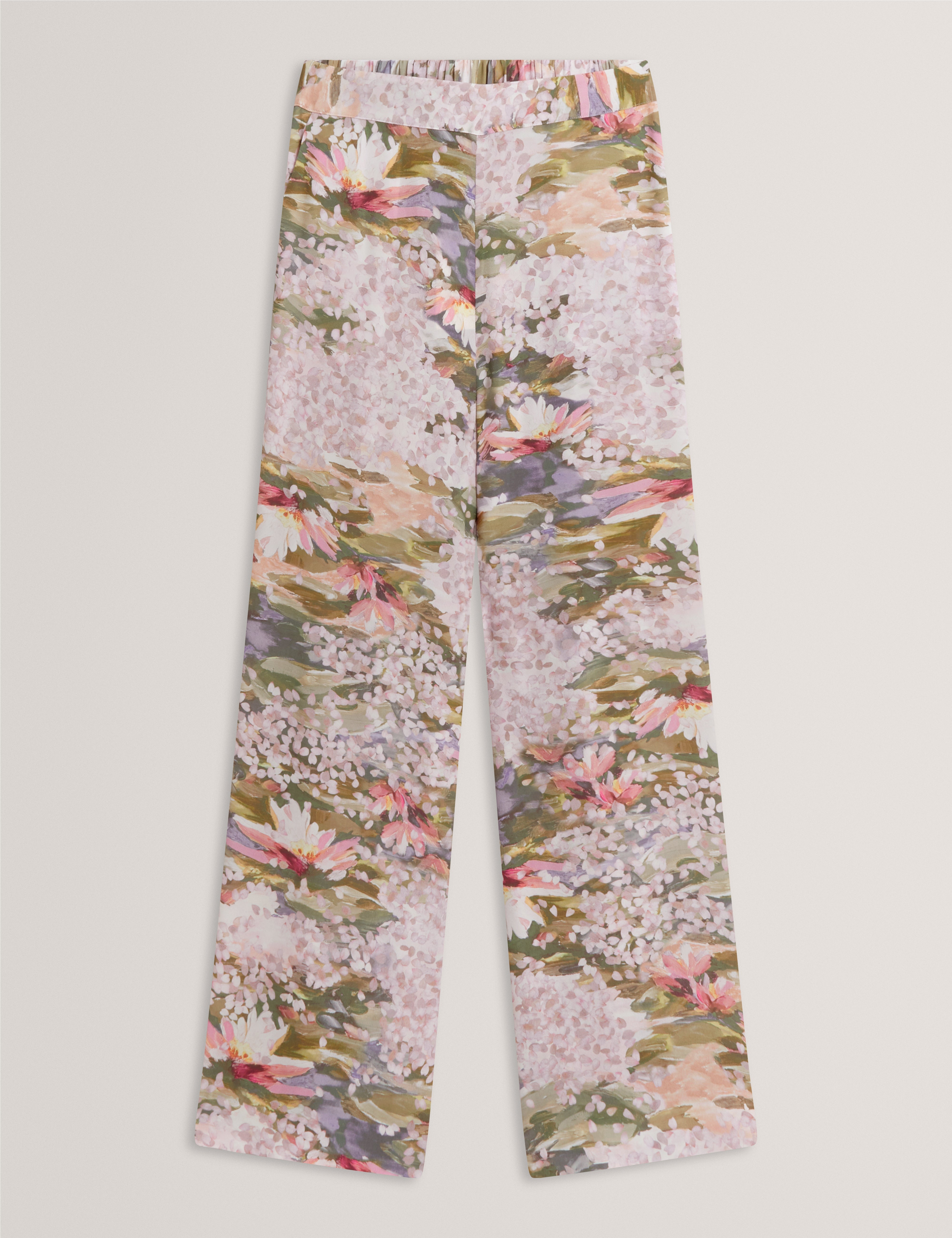 Spiree Wide Leg Printed Trousers Pink