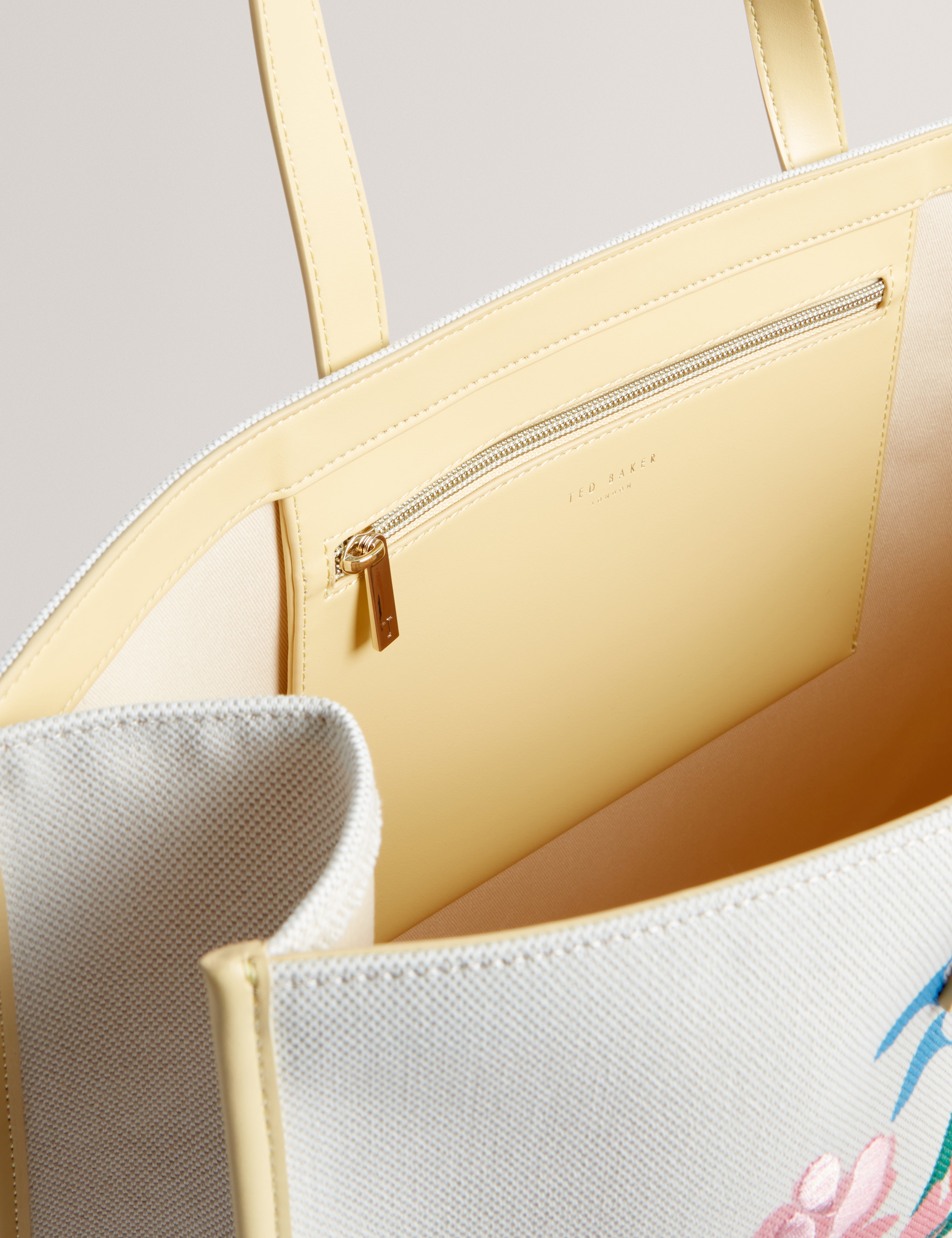 Floicon Canvas Embroidered Large Floral Icon Bag Natural