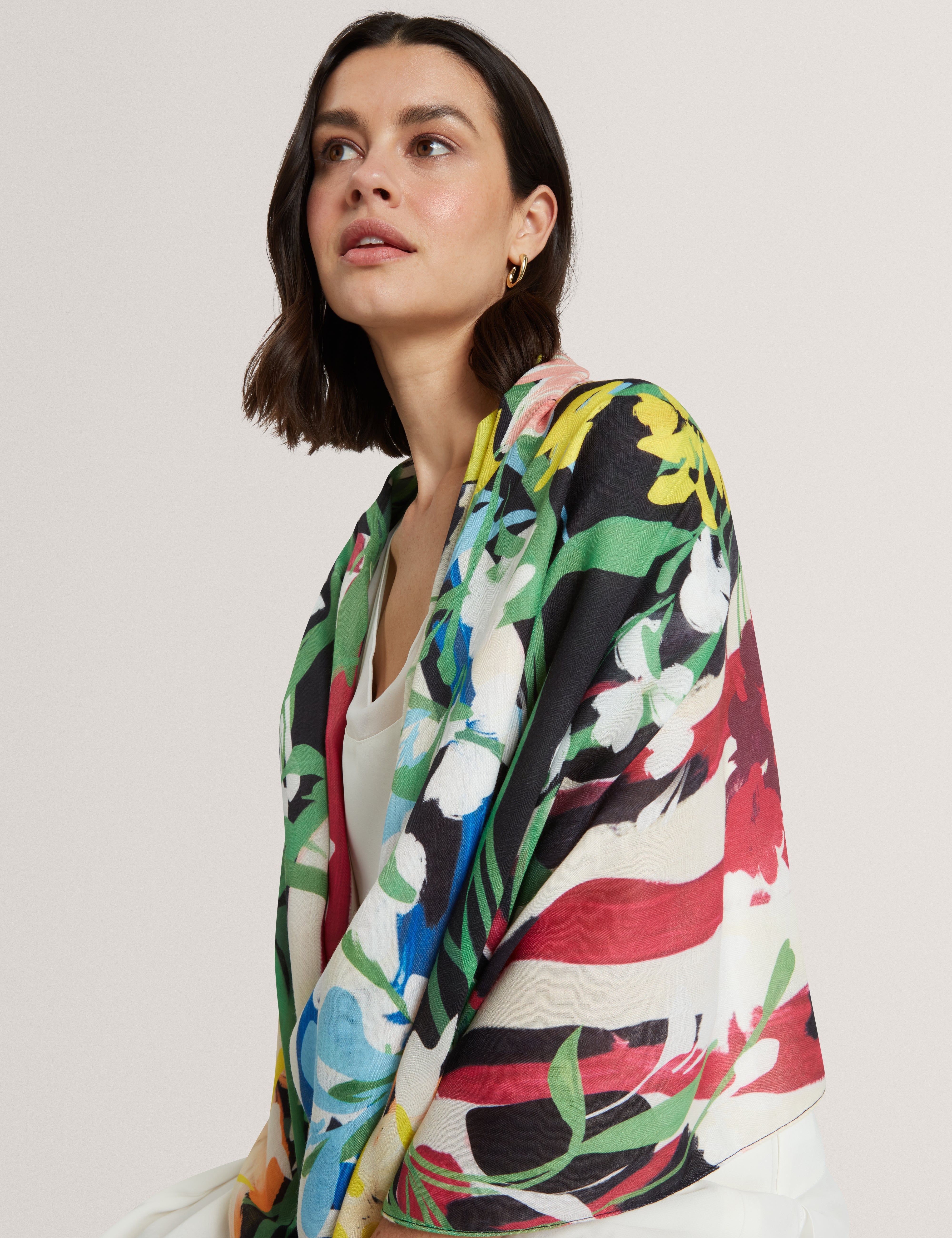 Sandyys Bouquet Print Woven Scarf Multicol
