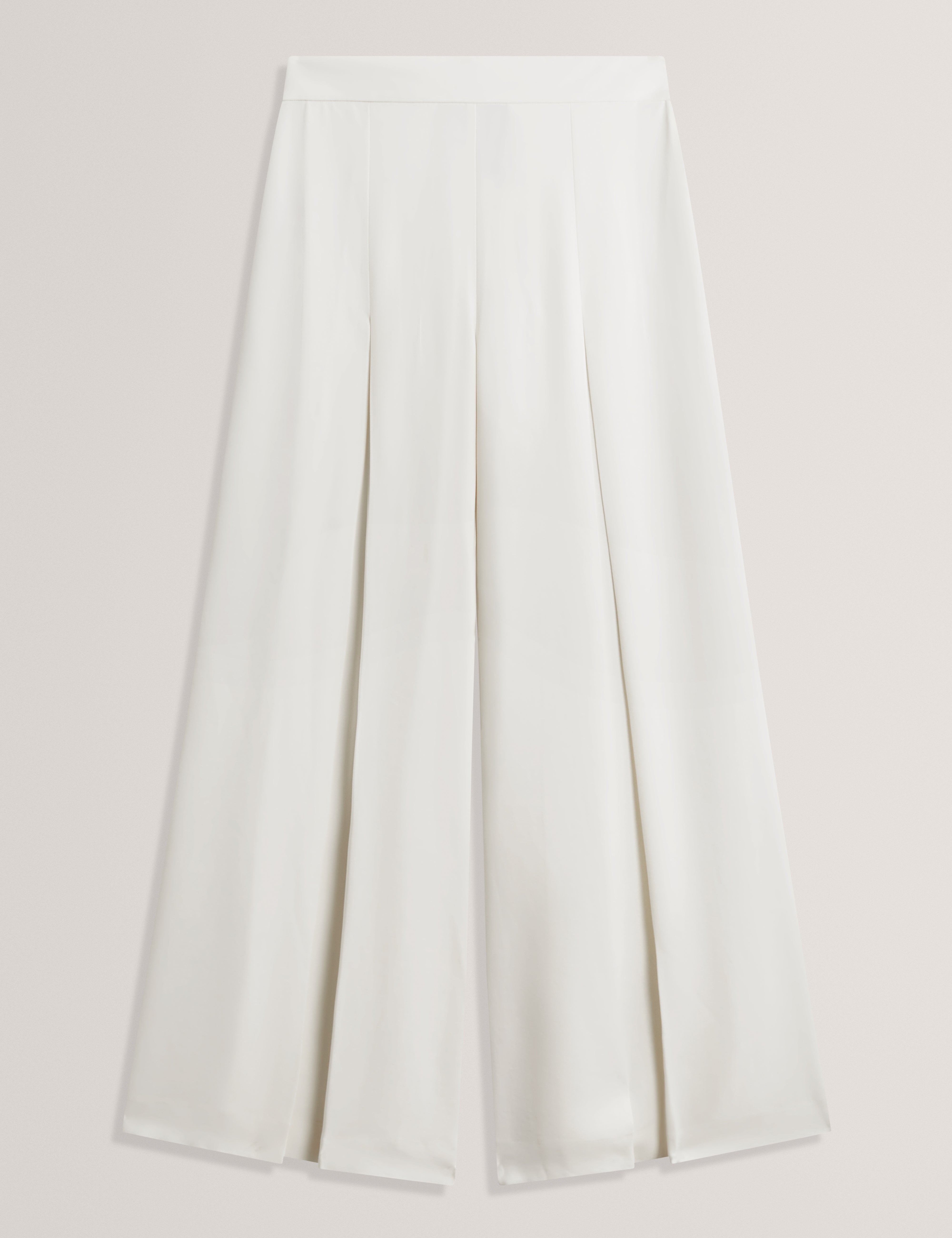 بنطلون واسع الساقين من إيبي، بكسرات أمامية، لون عاجي