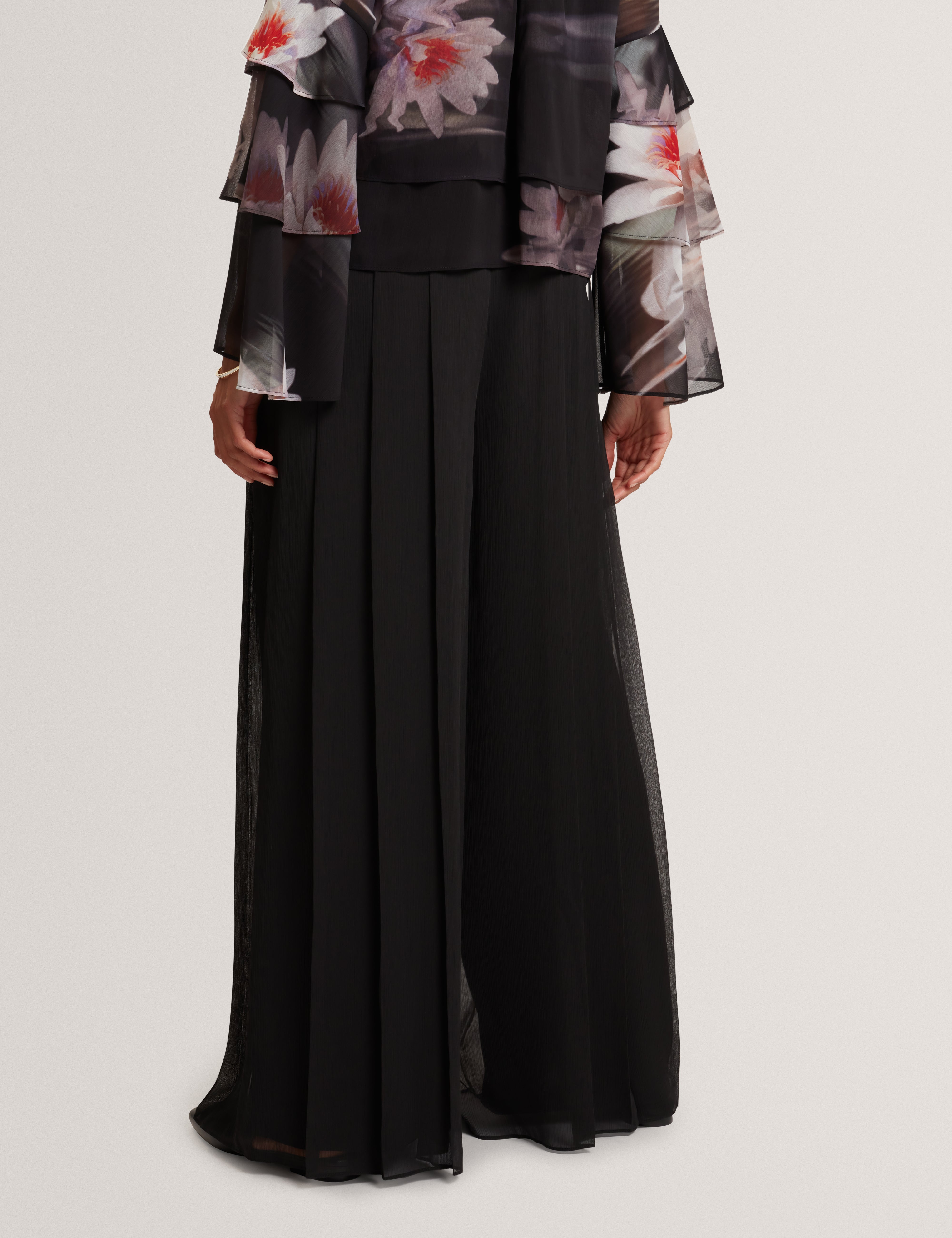 Antera Pleated Wide Leg Trouser Black