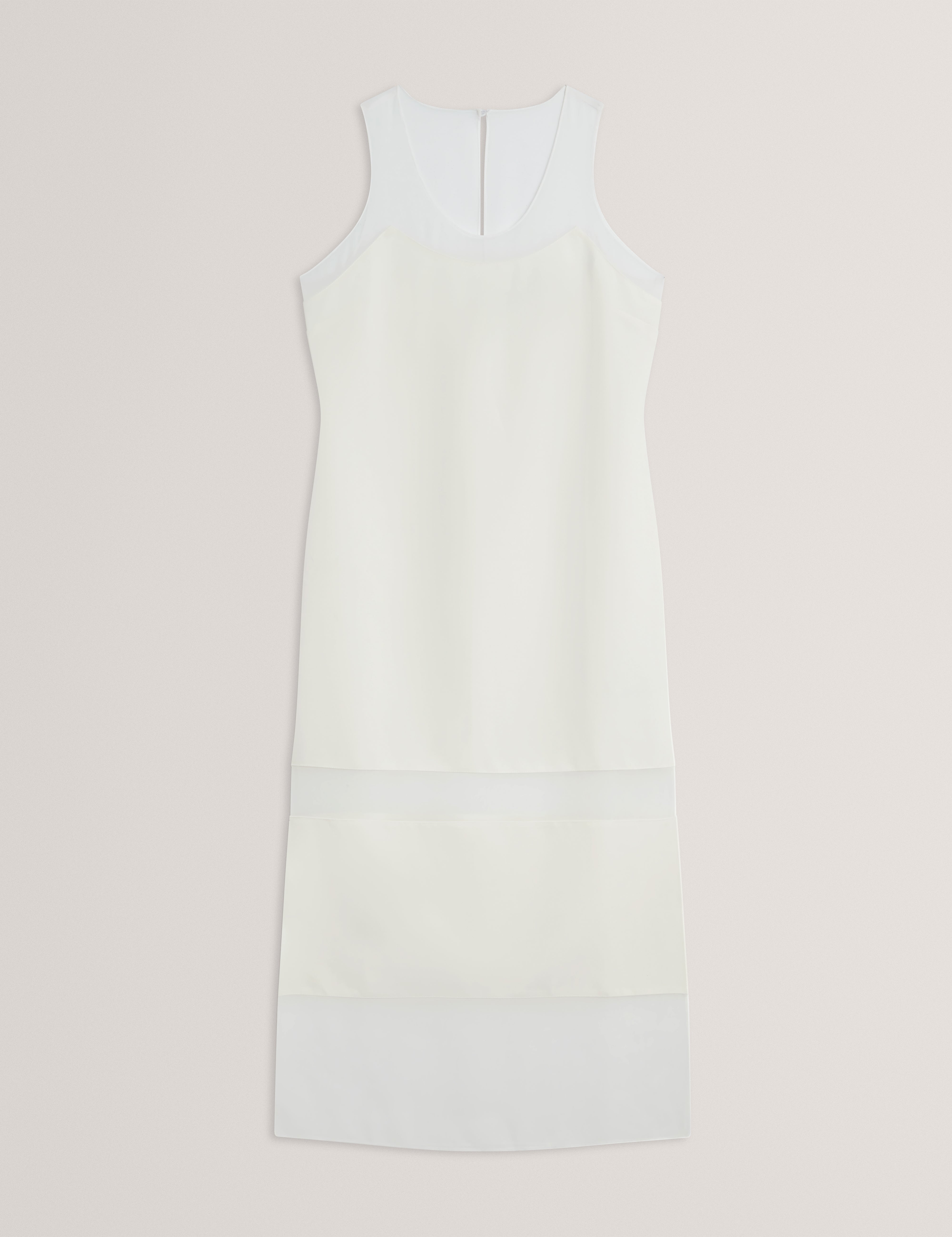 Mephora Sleeveless Midi Dress With Panel Detail Ivory