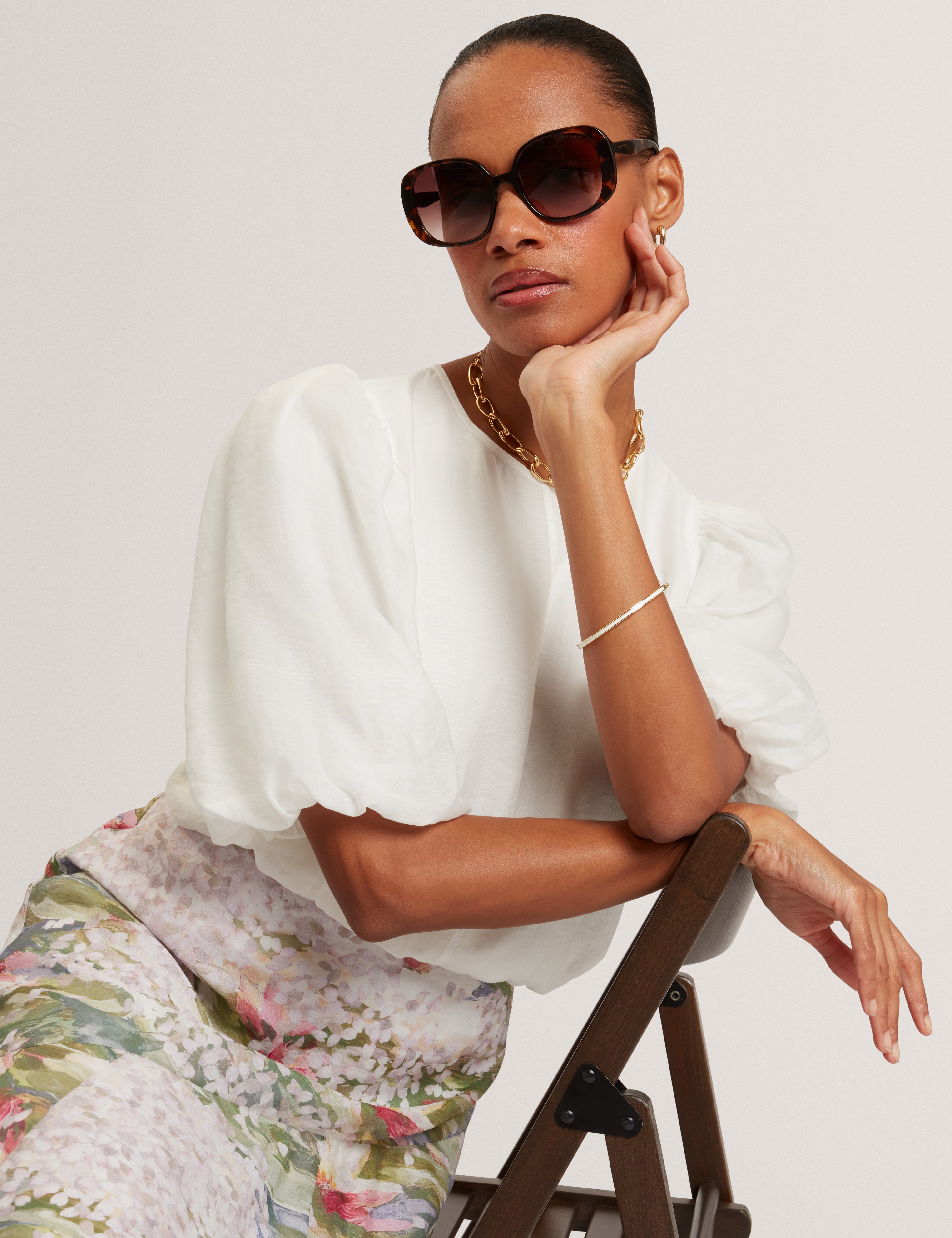Elni Puff Sleeve Top Ivory