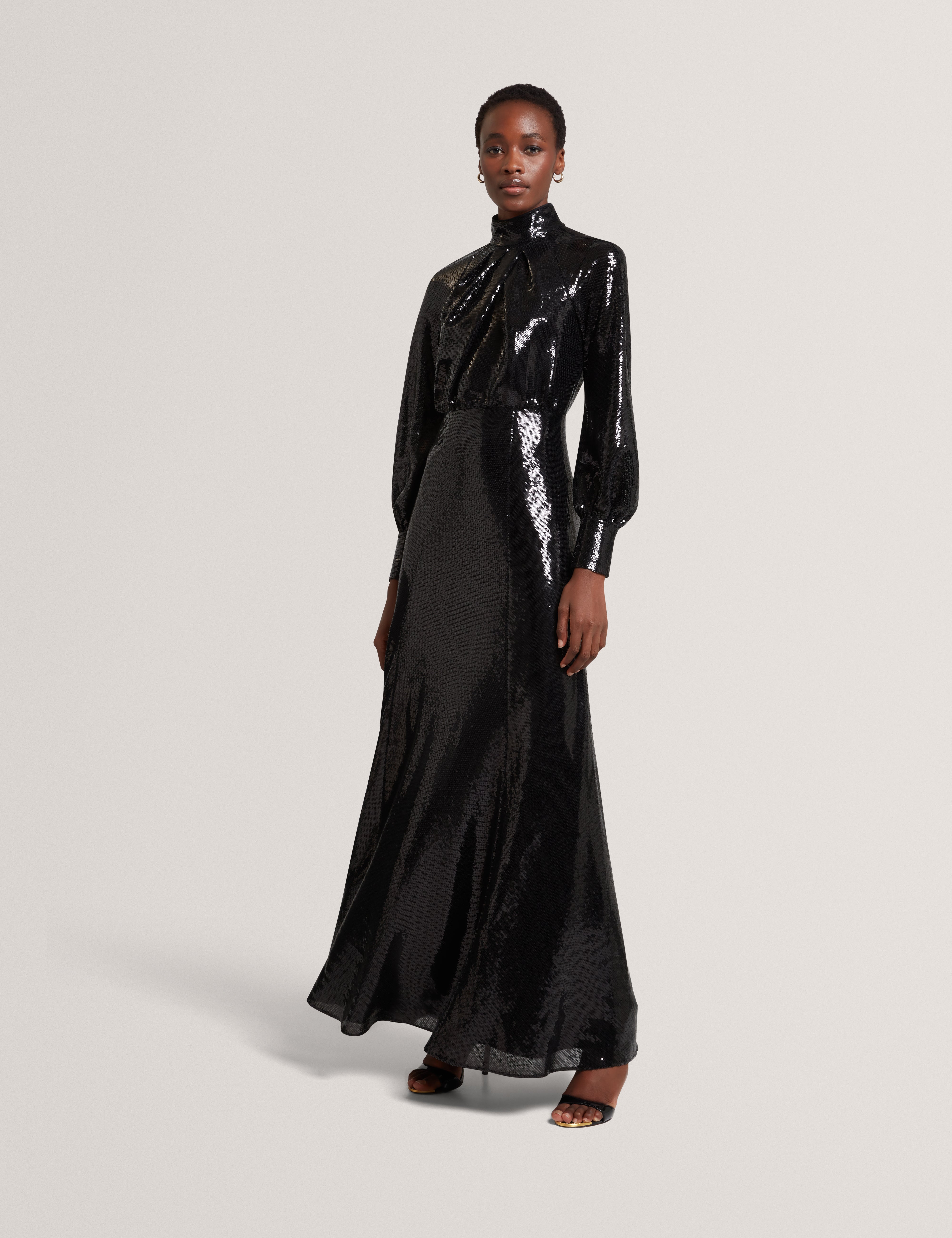 Mayrose Draped Halterneck Maxi Dress Black