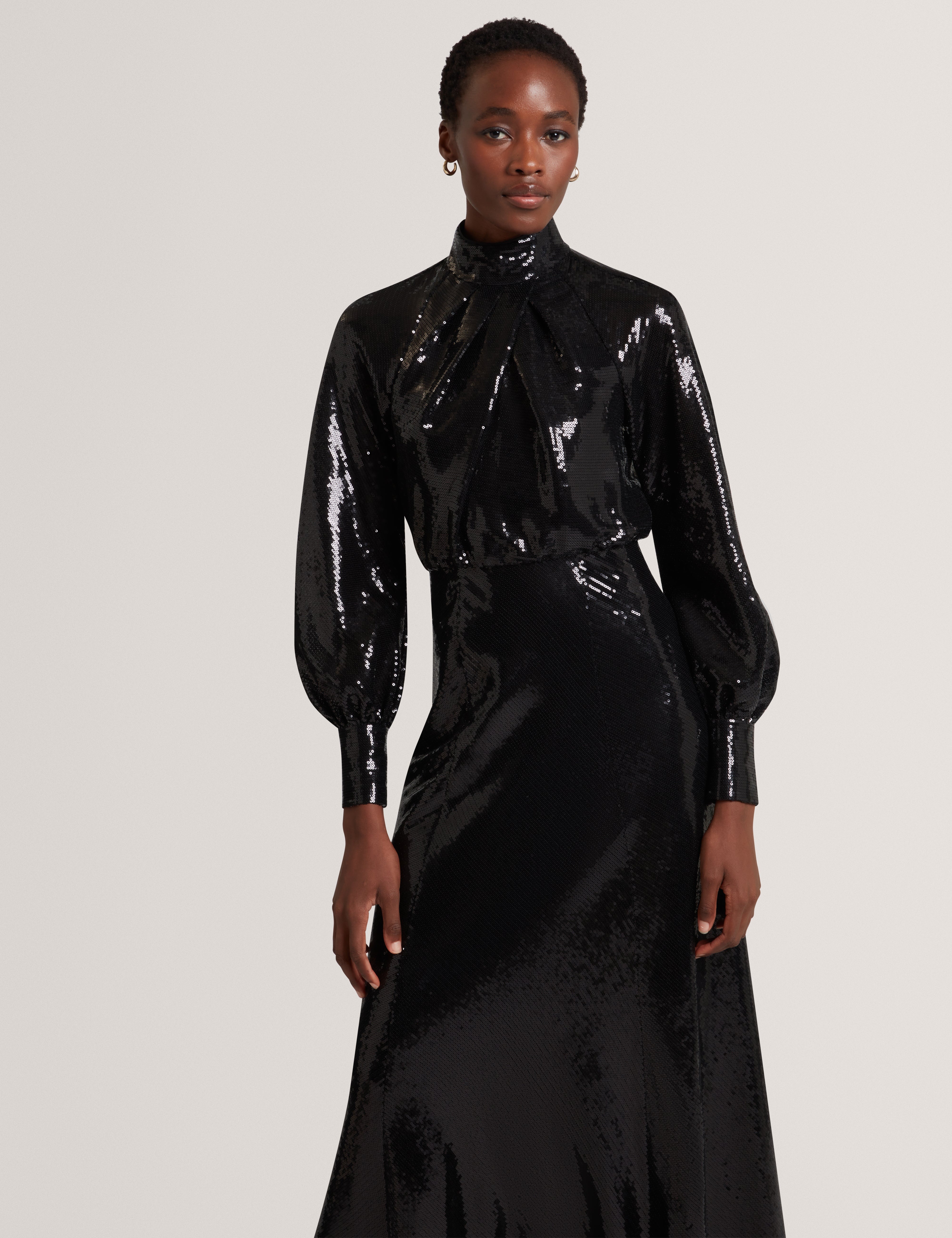 Mayrose Draped Halterneck Maxi Dress Black