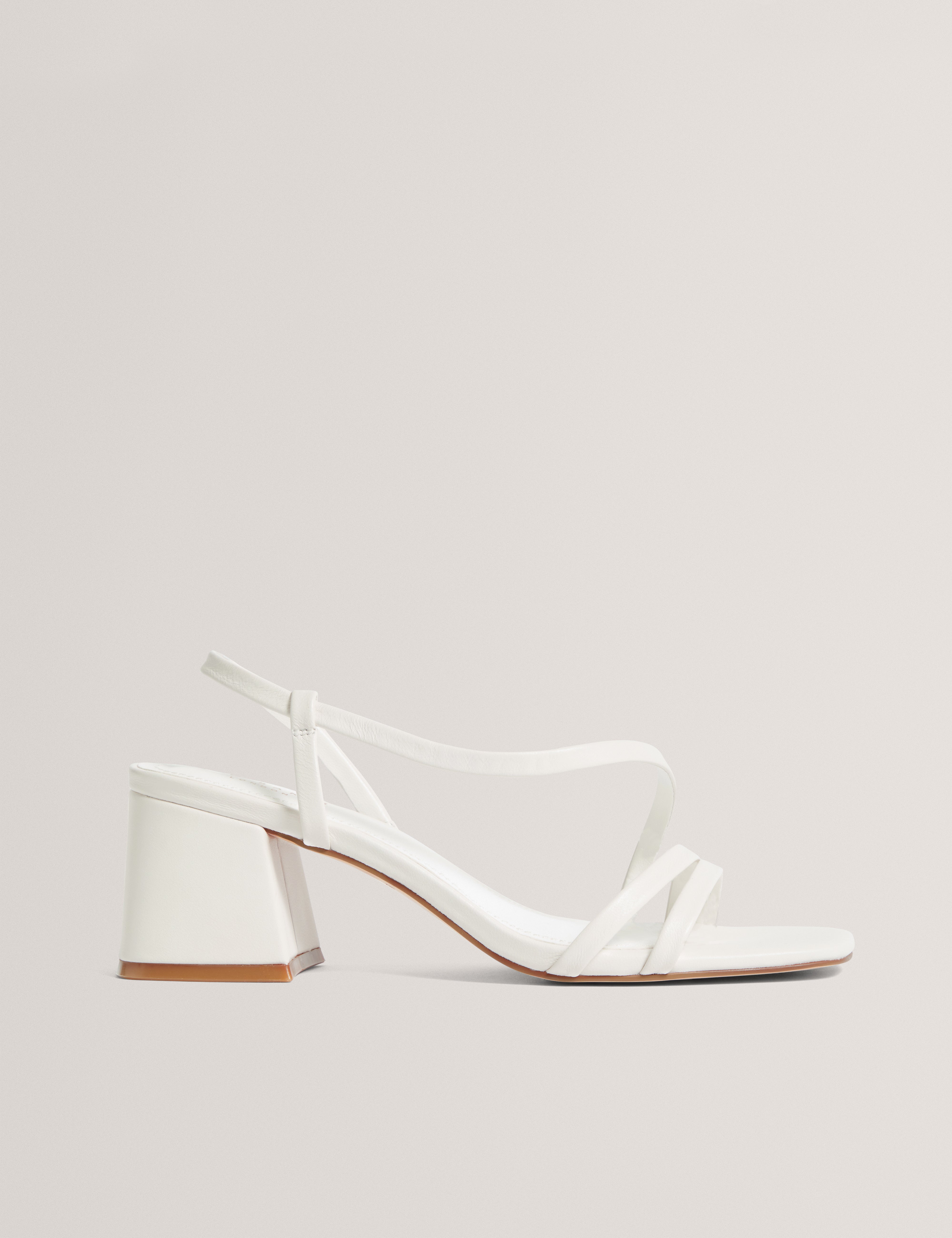 Izabeel Strappy Block Heel White