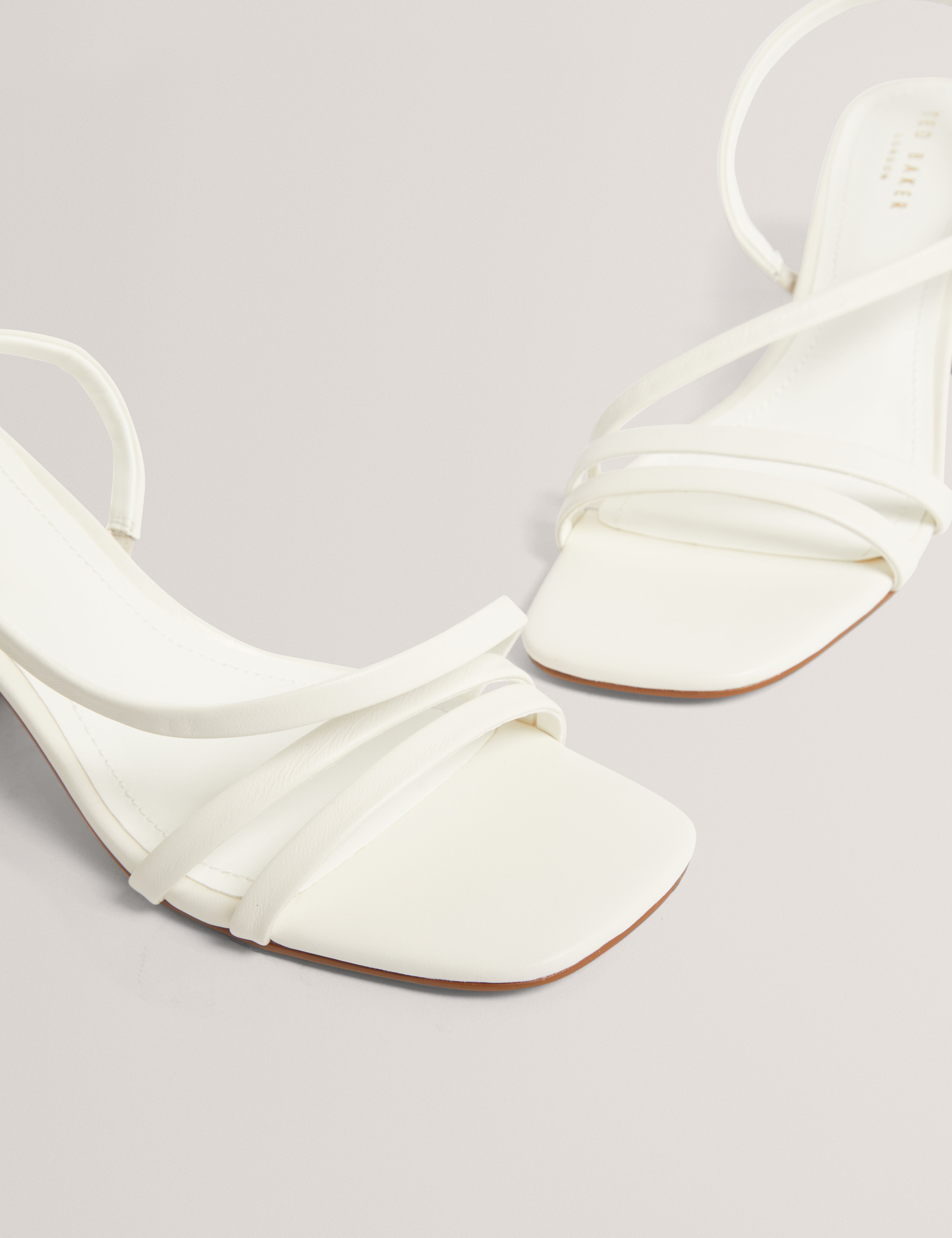 Izabeel Strappy Block Heel White