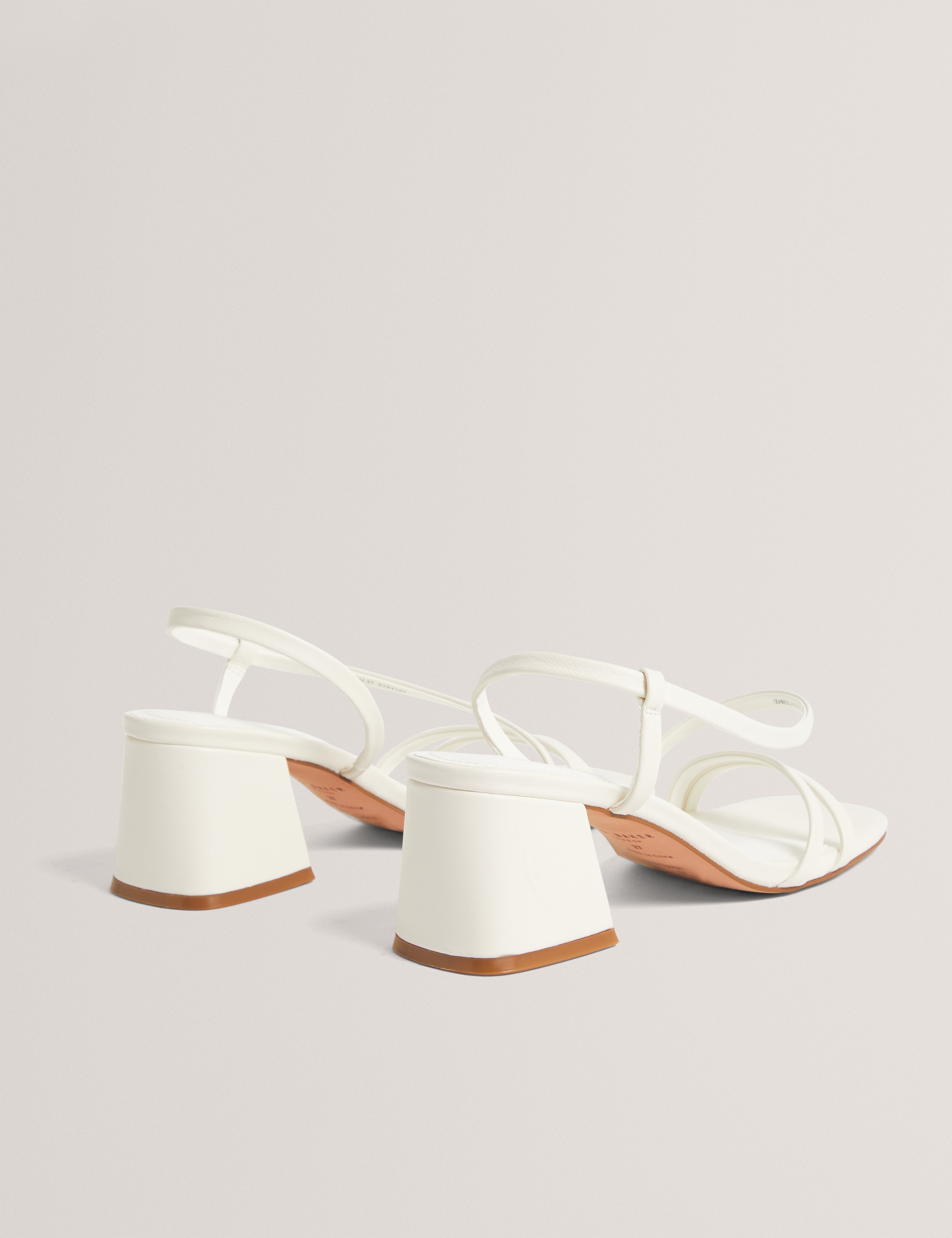 Izabeel Strappy Block Heel White
