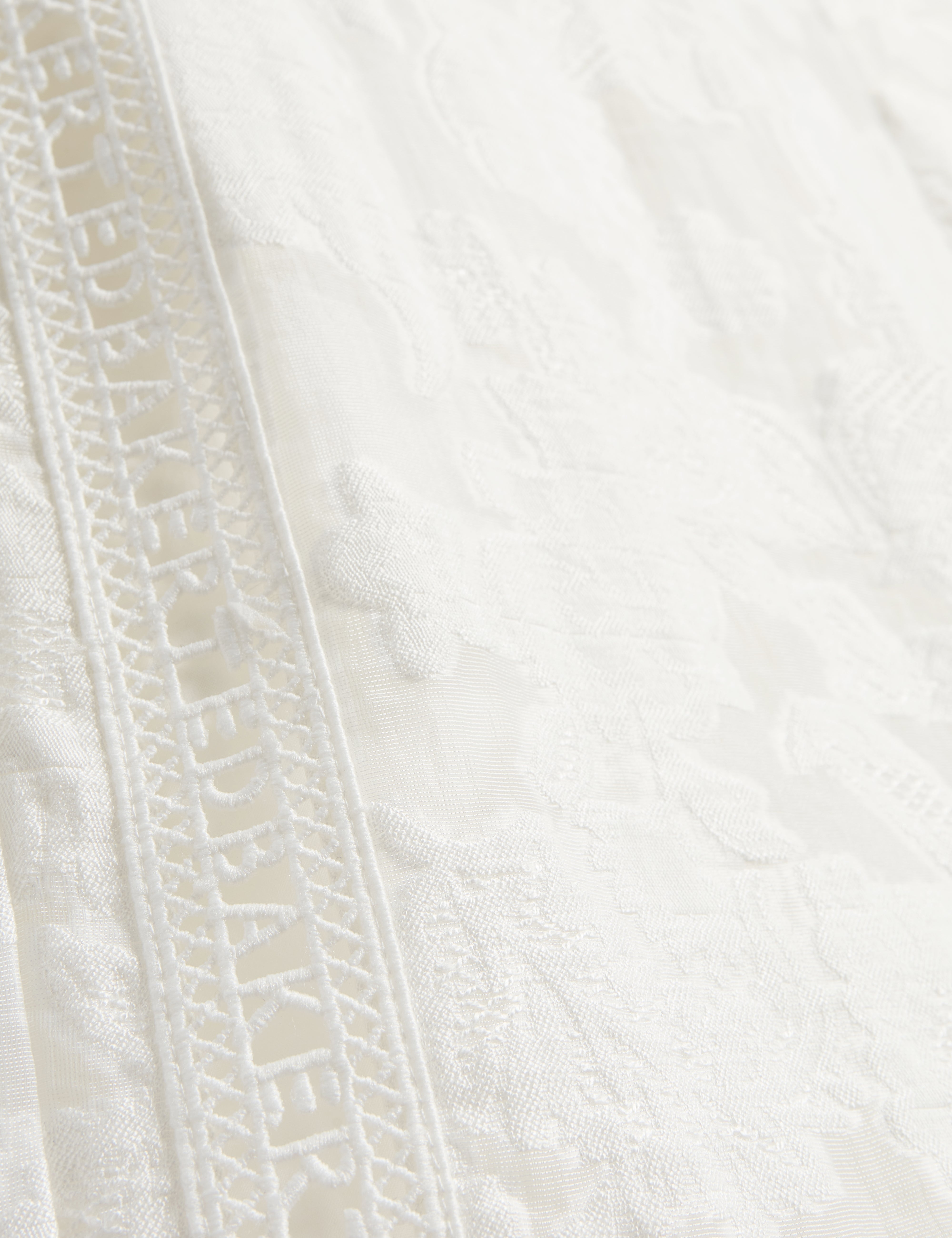 Faena Textured Short With Ladder Trim Detail White