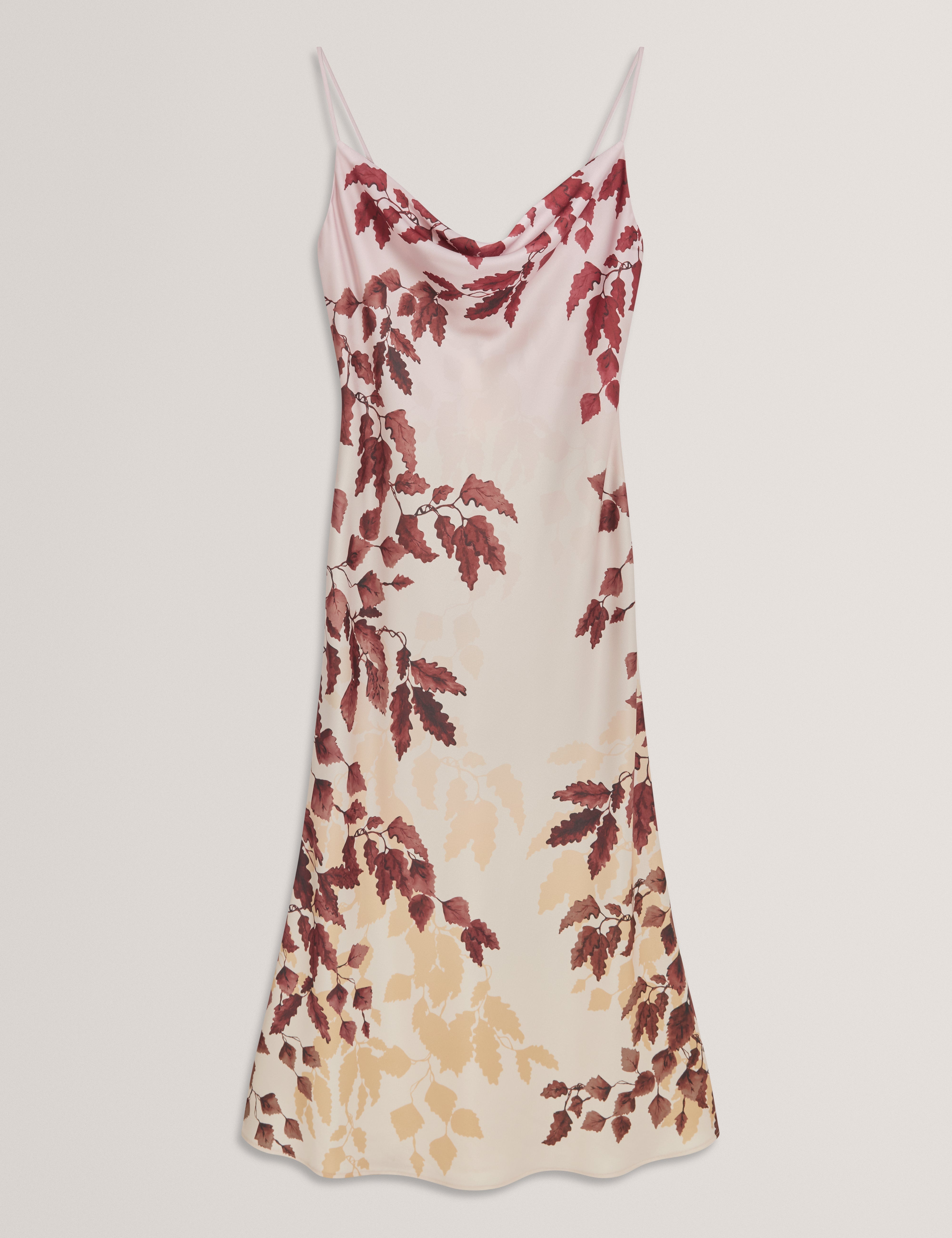 Lottiia Cami Cowl Bias Cut Midi Dress Rosegd-Col