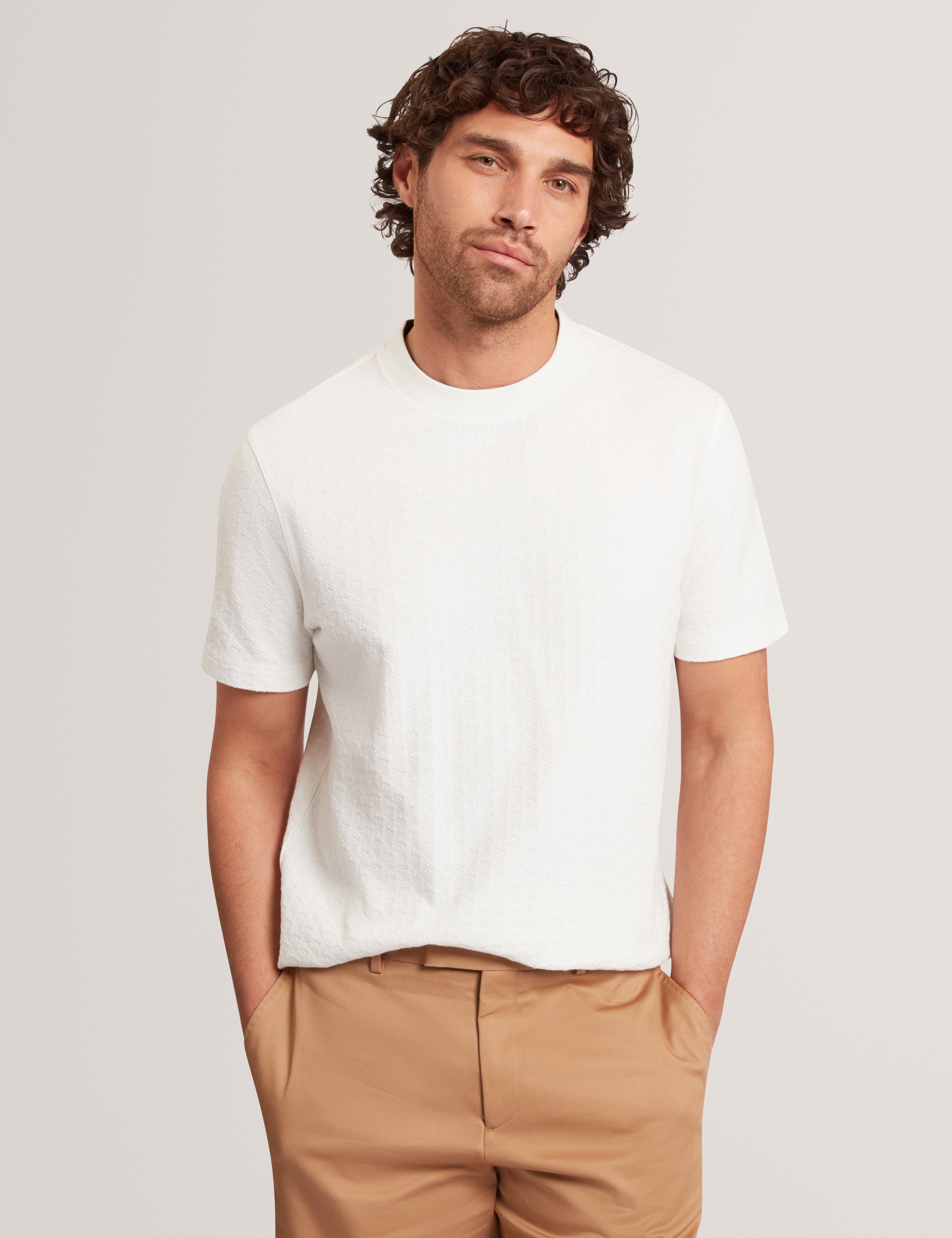 Eldonn Short Sleeve Textured T-Shirt White