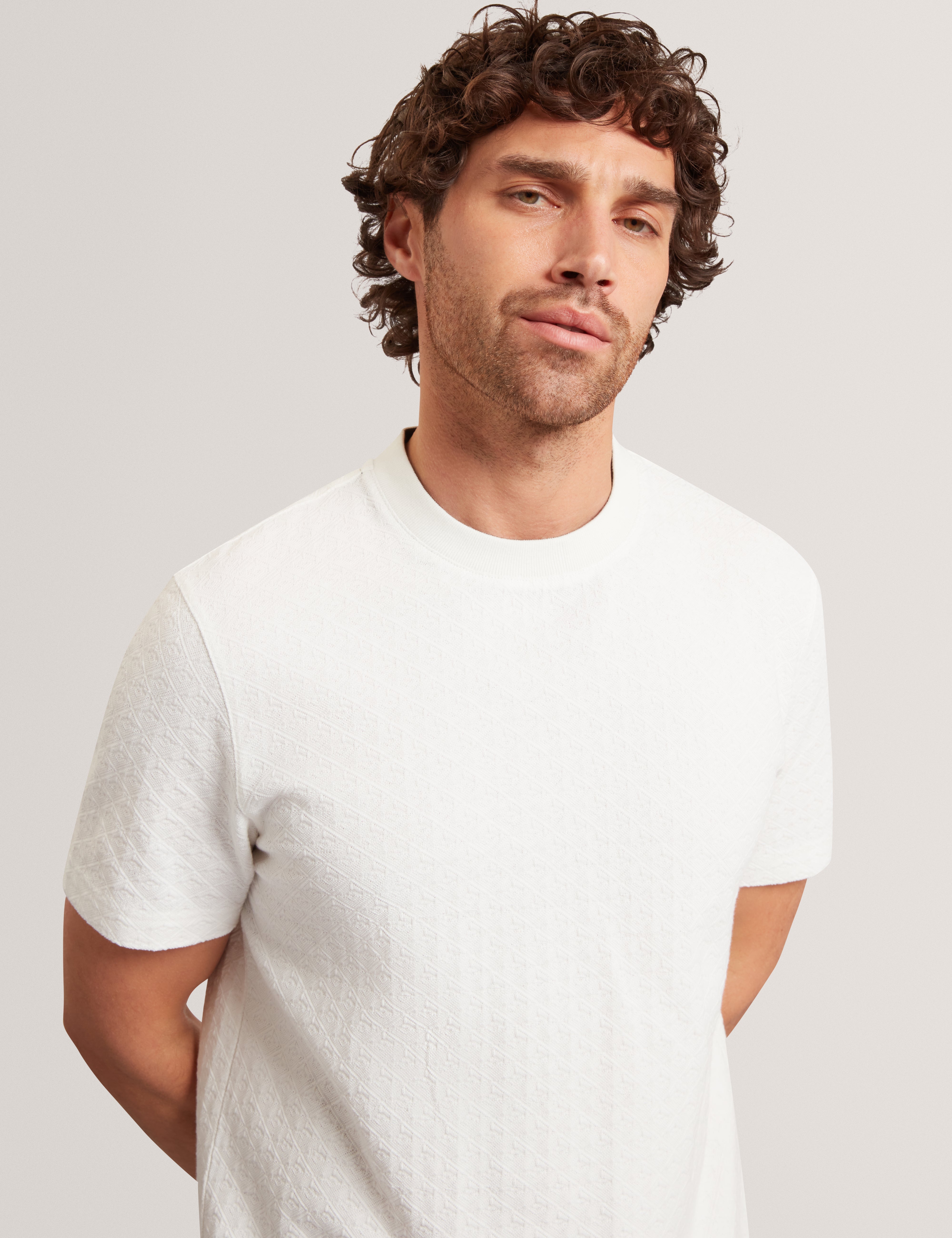 Eldonn Short Sleeve Textured T-Shirt White