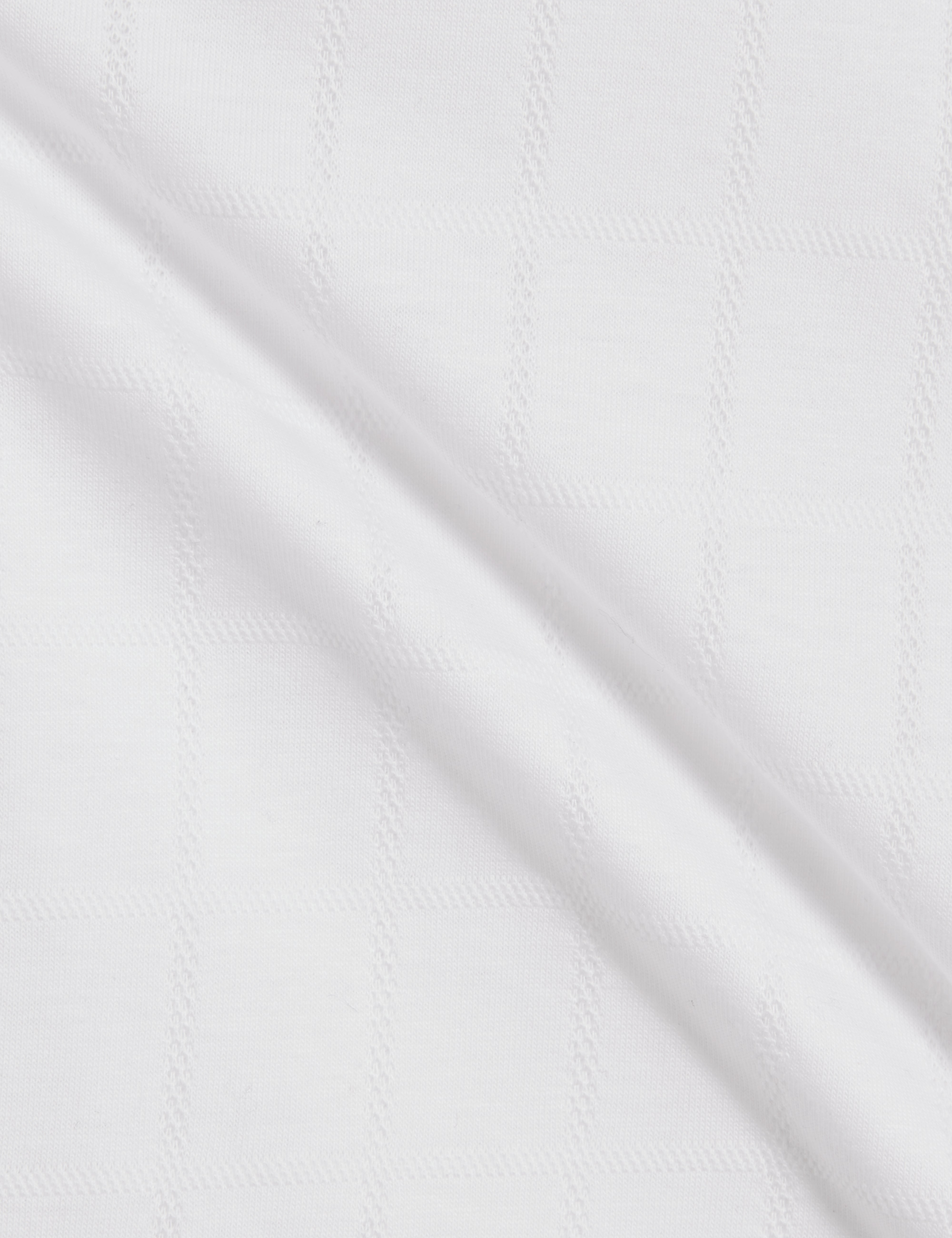 Heminwy Short Sleeve Square Jacquard T-Shirt White