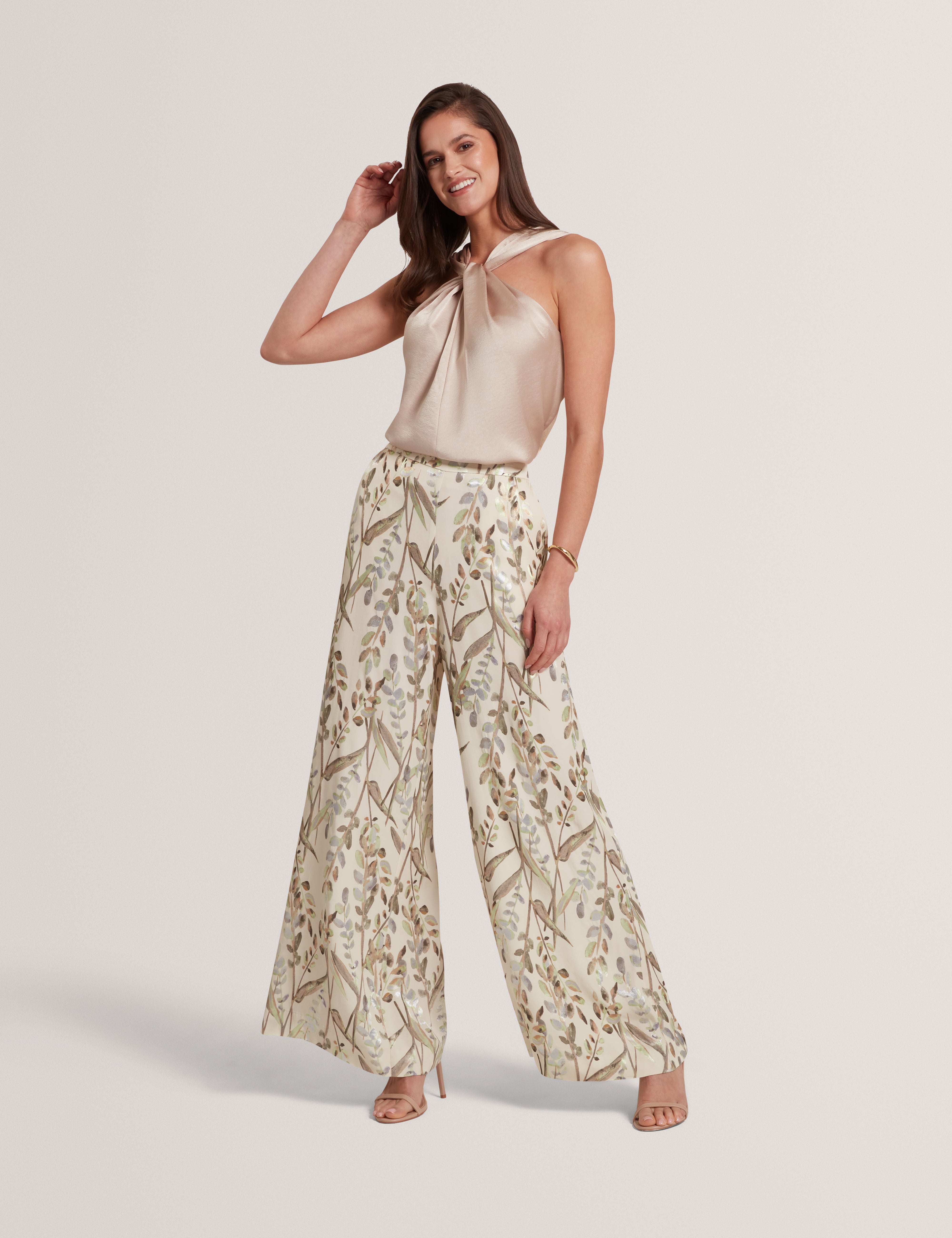 Myllia Knitted Twist Neck Top Gold