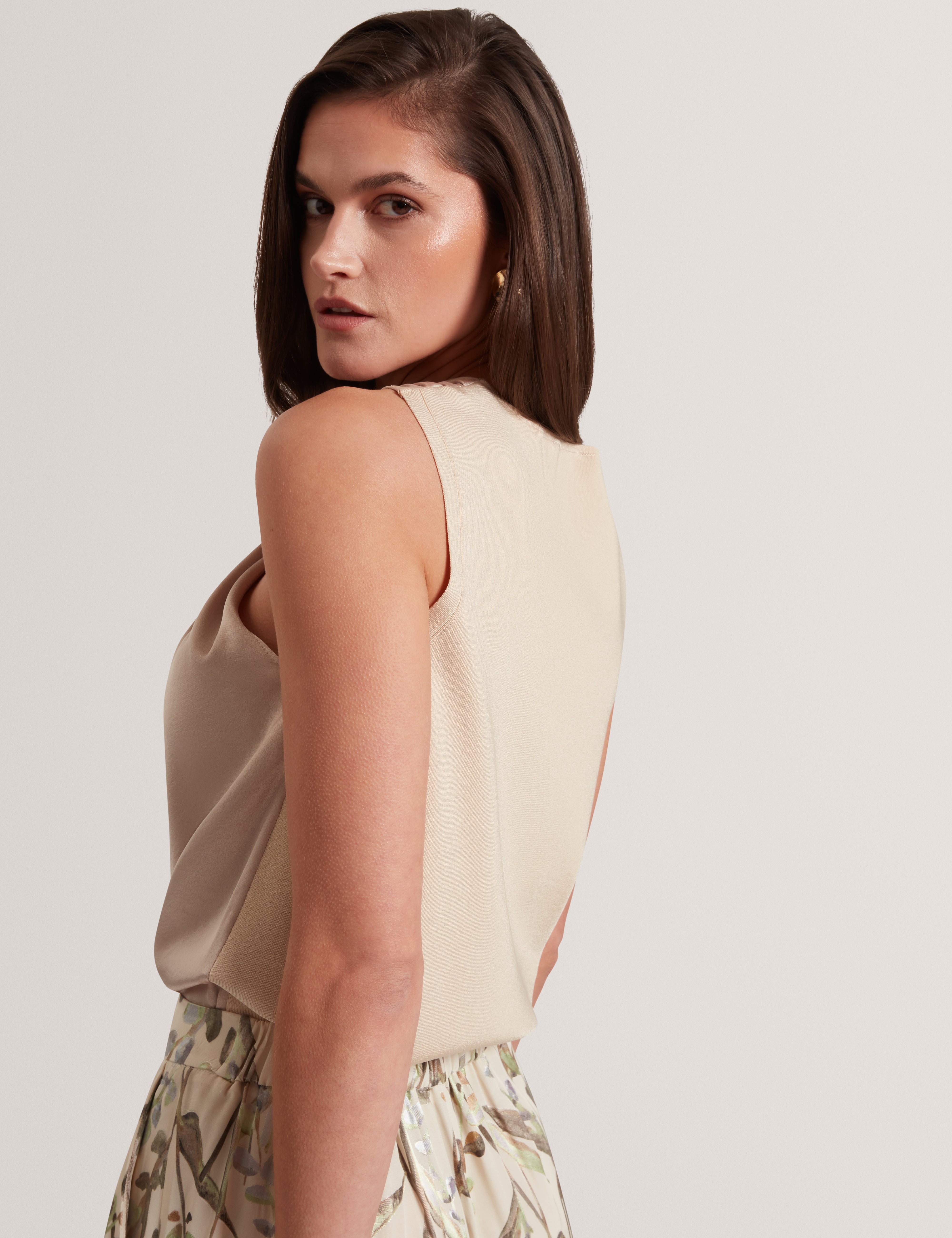 Myllia Knitted Twist Neck Top Gold