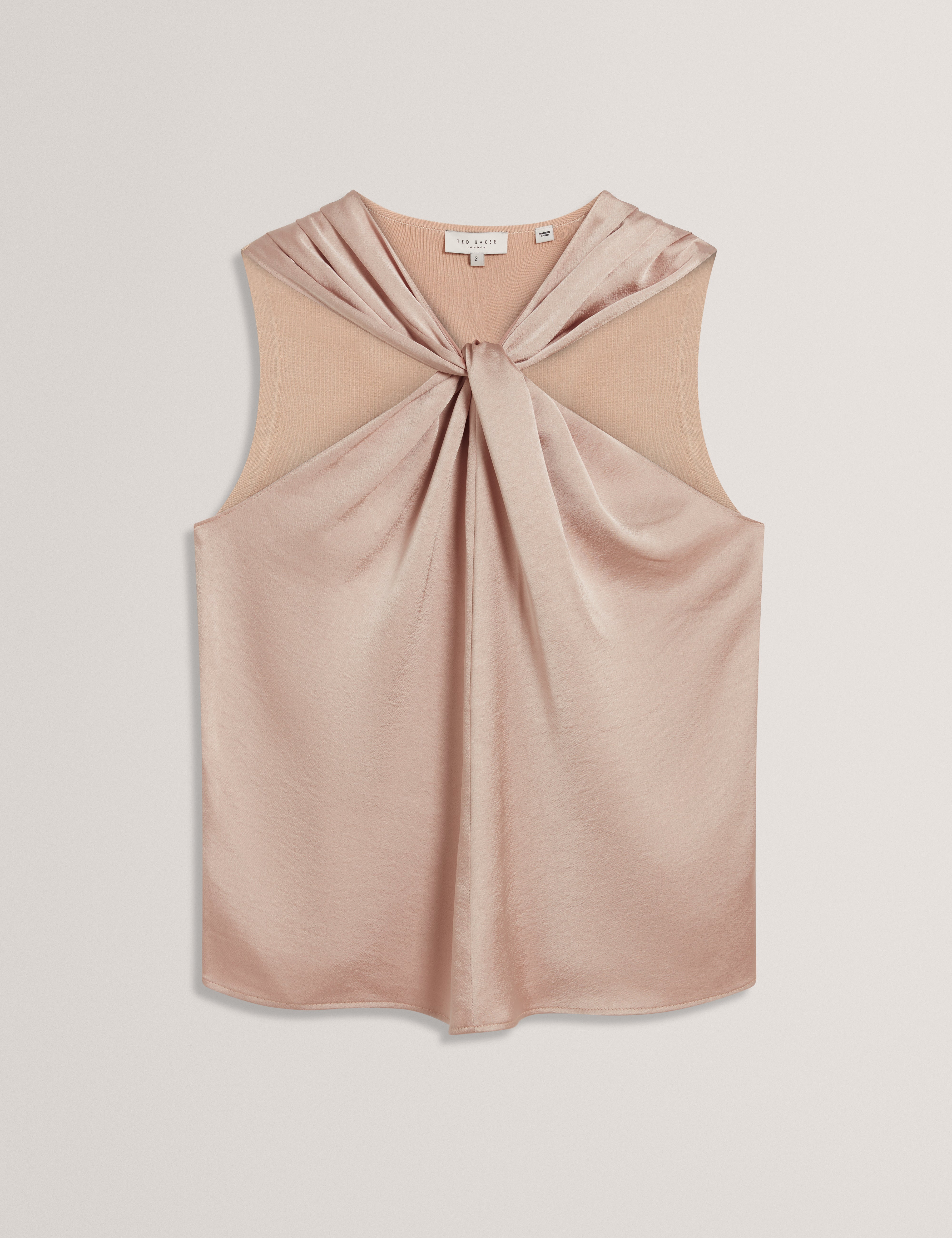 Myllia Knitted Twist Neck Top Gold