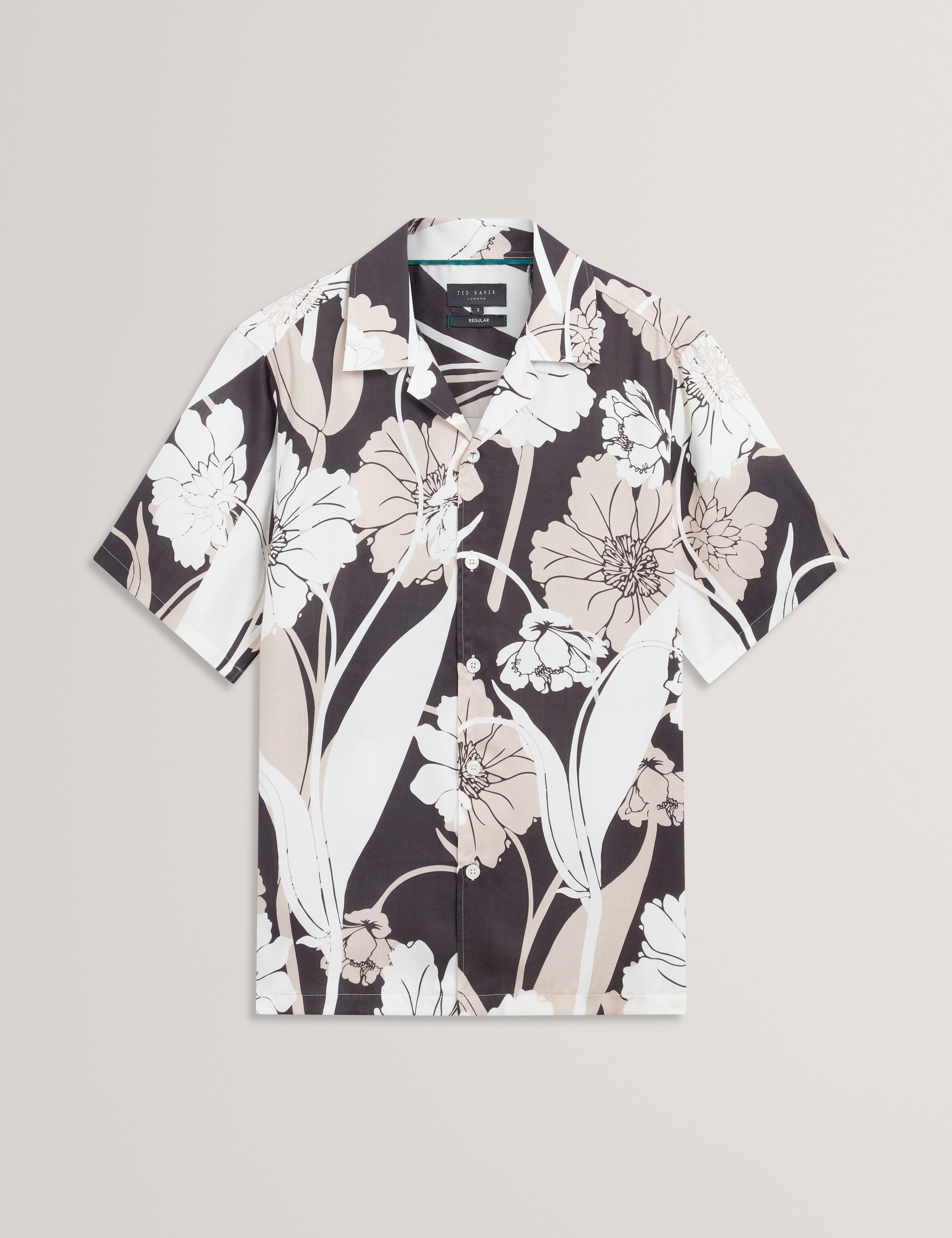 Thorgan Short Sleeve Regular Bold Floral Stone