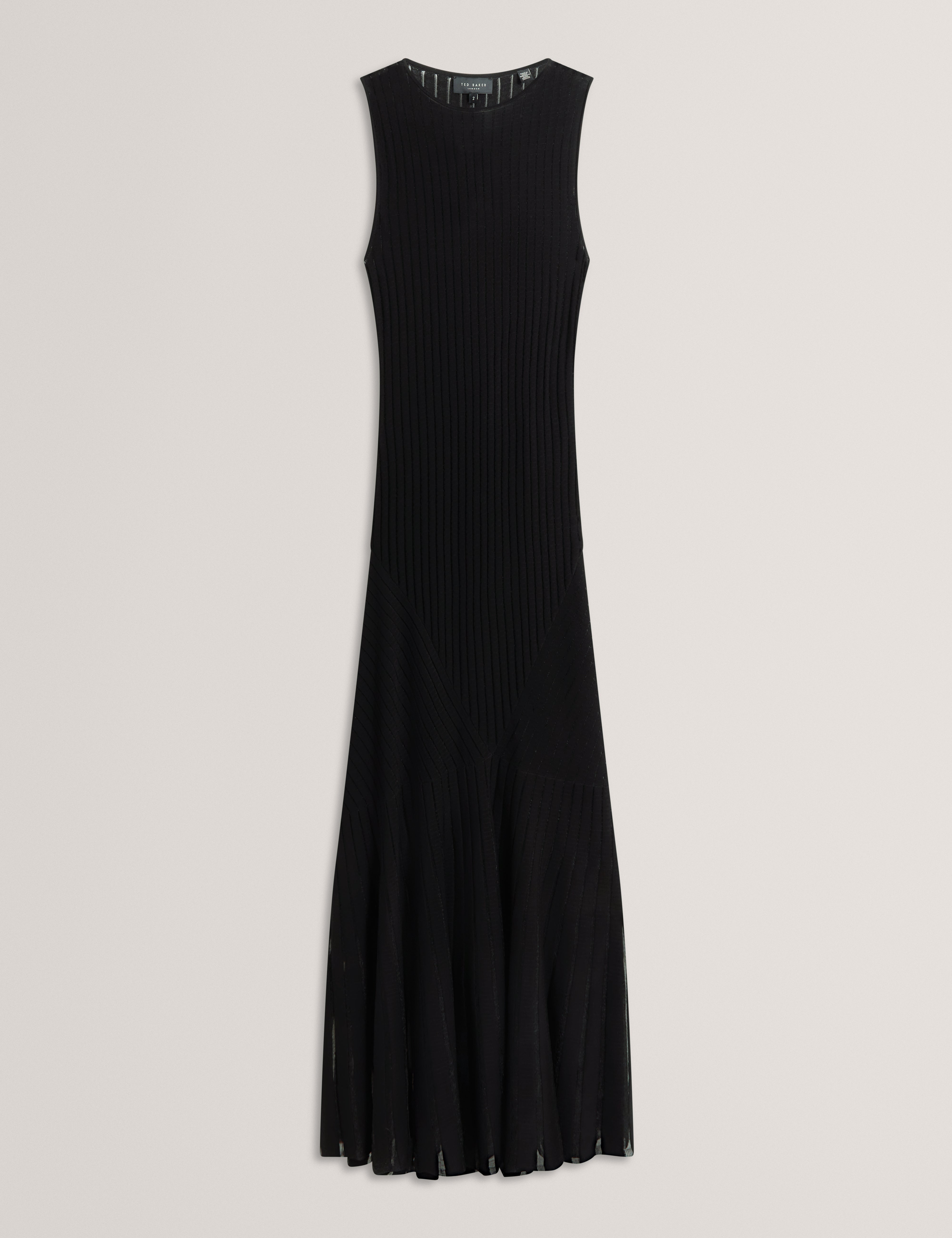 Casandr Stitch Detail Knitted Midi Dress Black