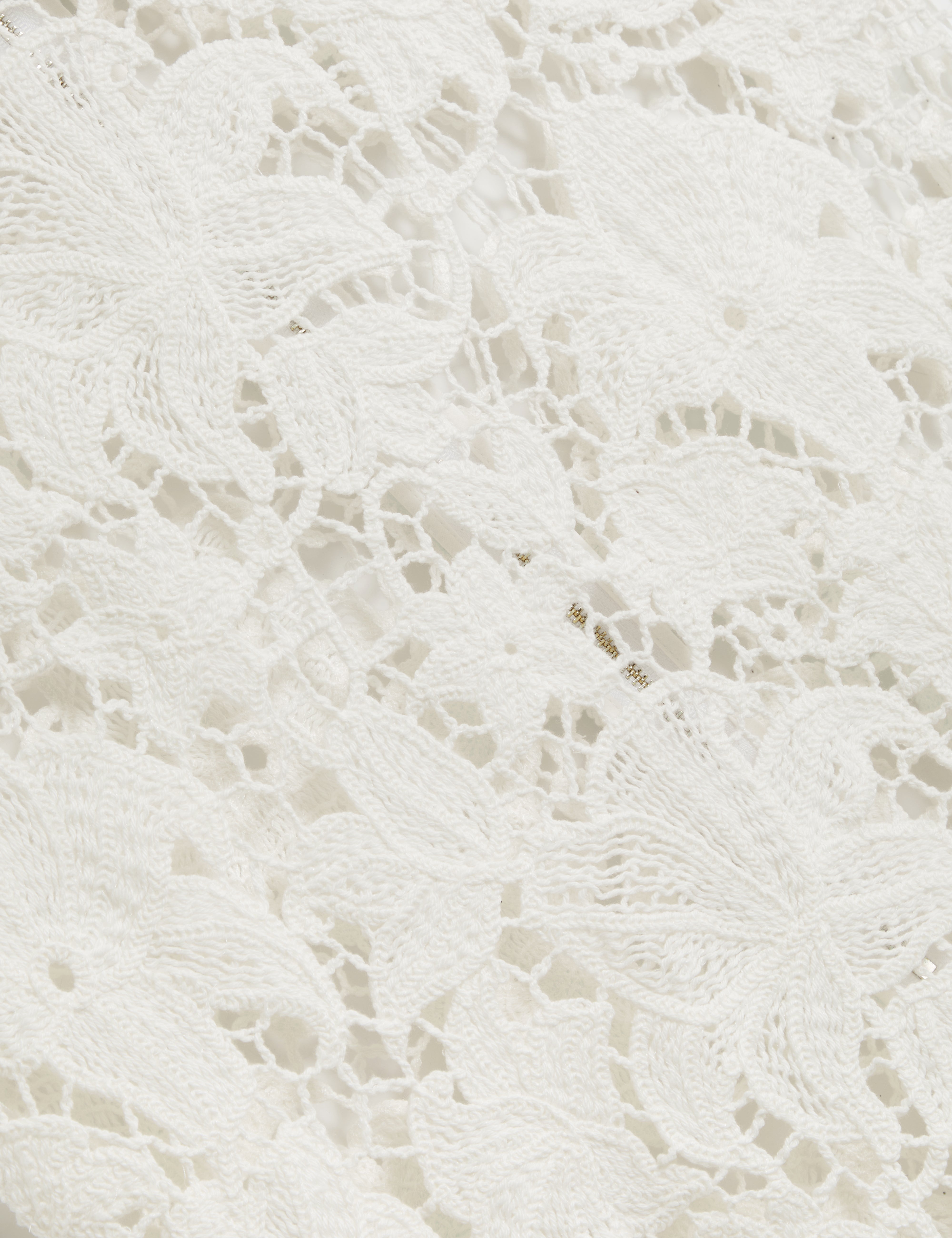 فستان زينها متوسط ​​الطول محبوك بالكروشيه، لون عاجي