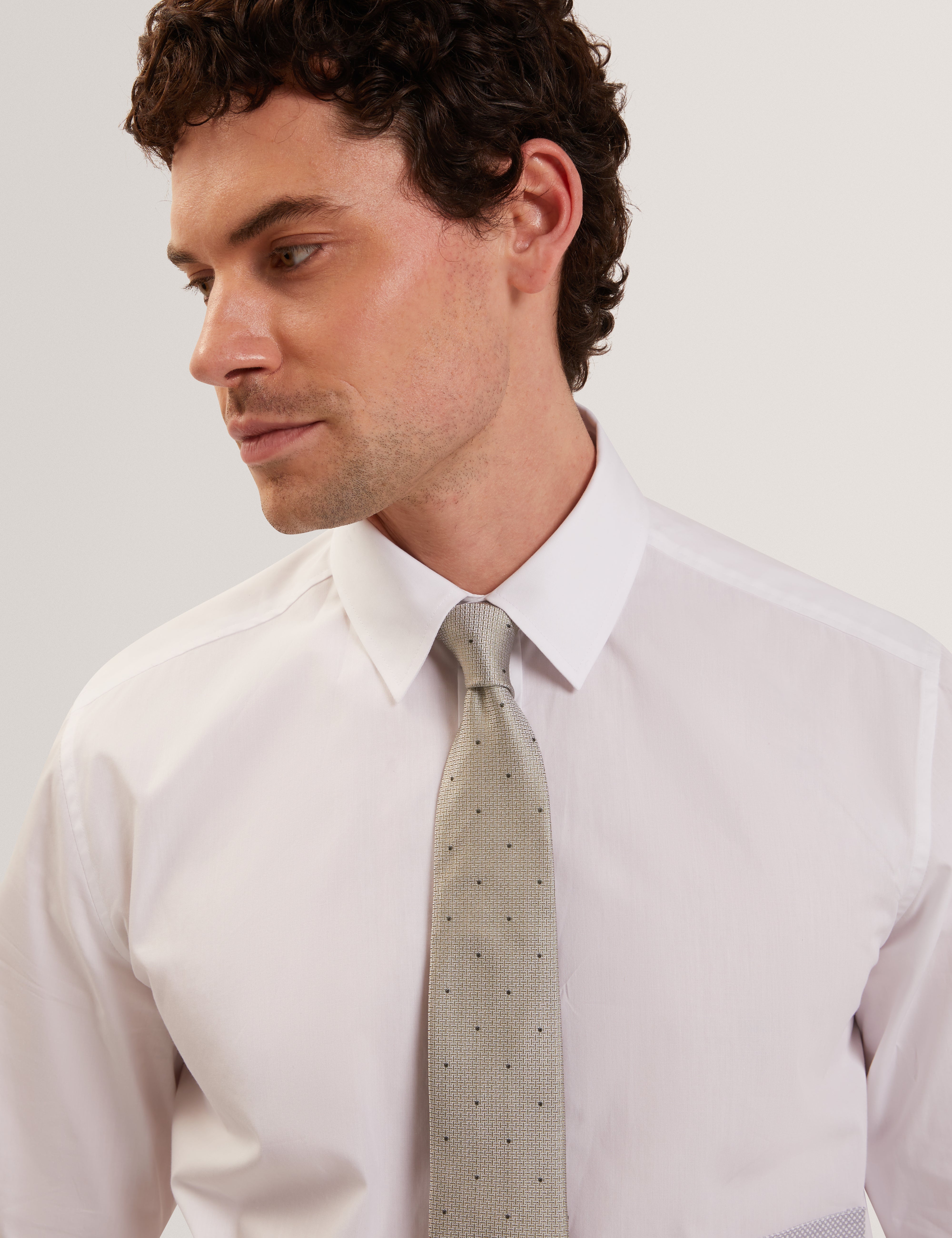 Ferrara Woven Spot Silk Tie Green