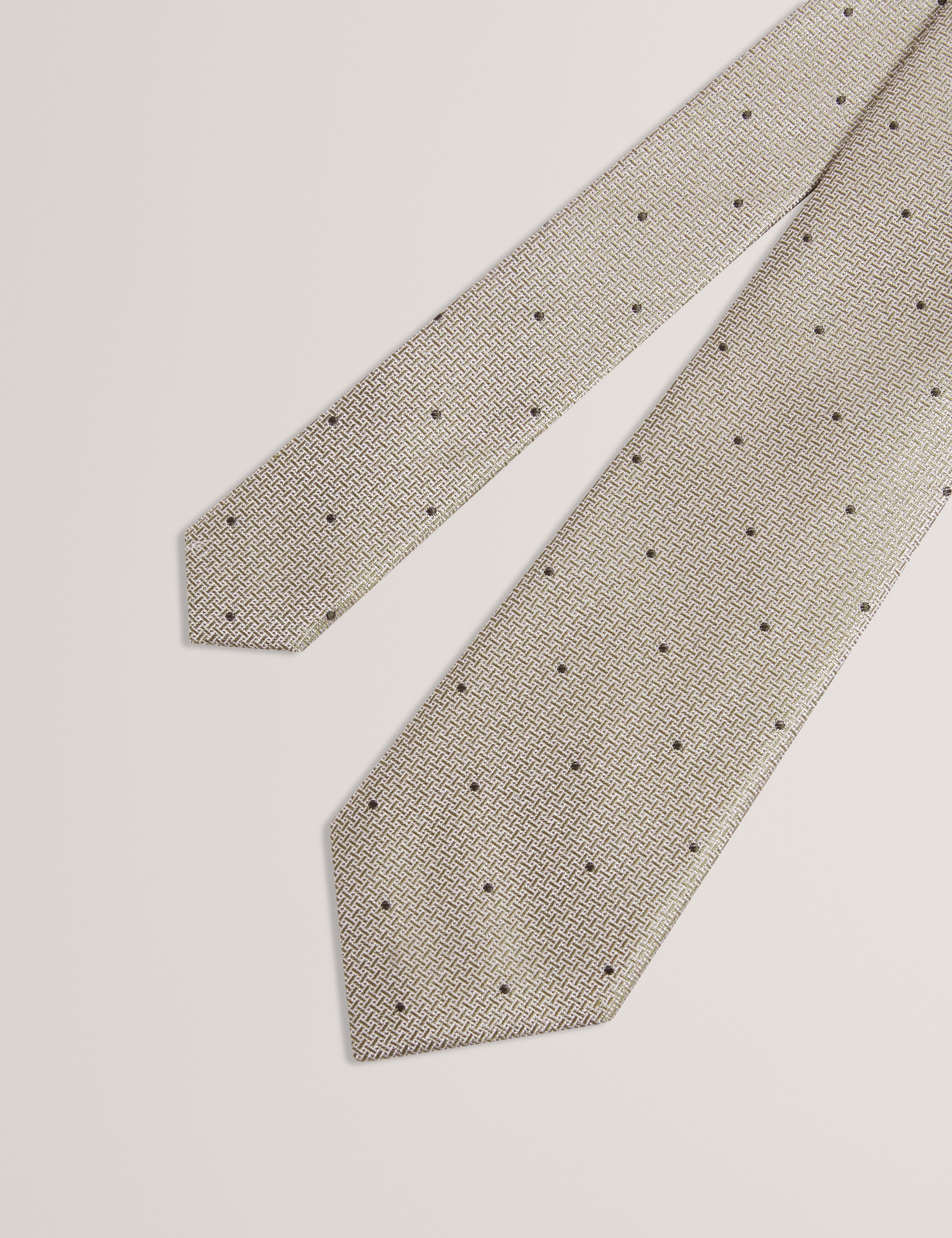 Ferrara Woven Spot Silk Tie Green