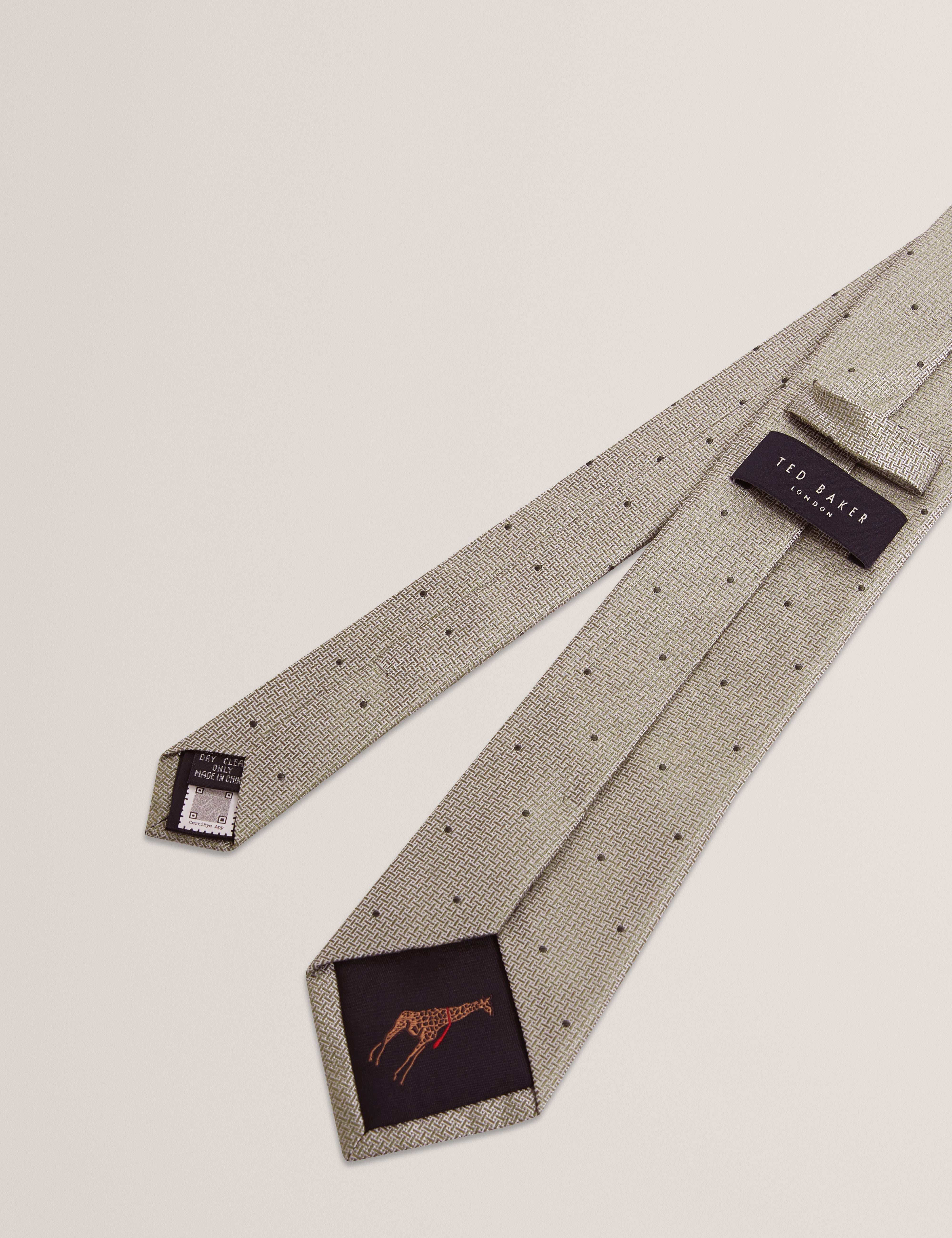 Ferrara Woven Spot Silk Tie Green