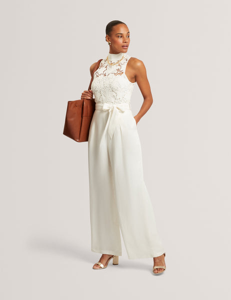 Calanta Crochet Mockable Jumpsuit Ivory