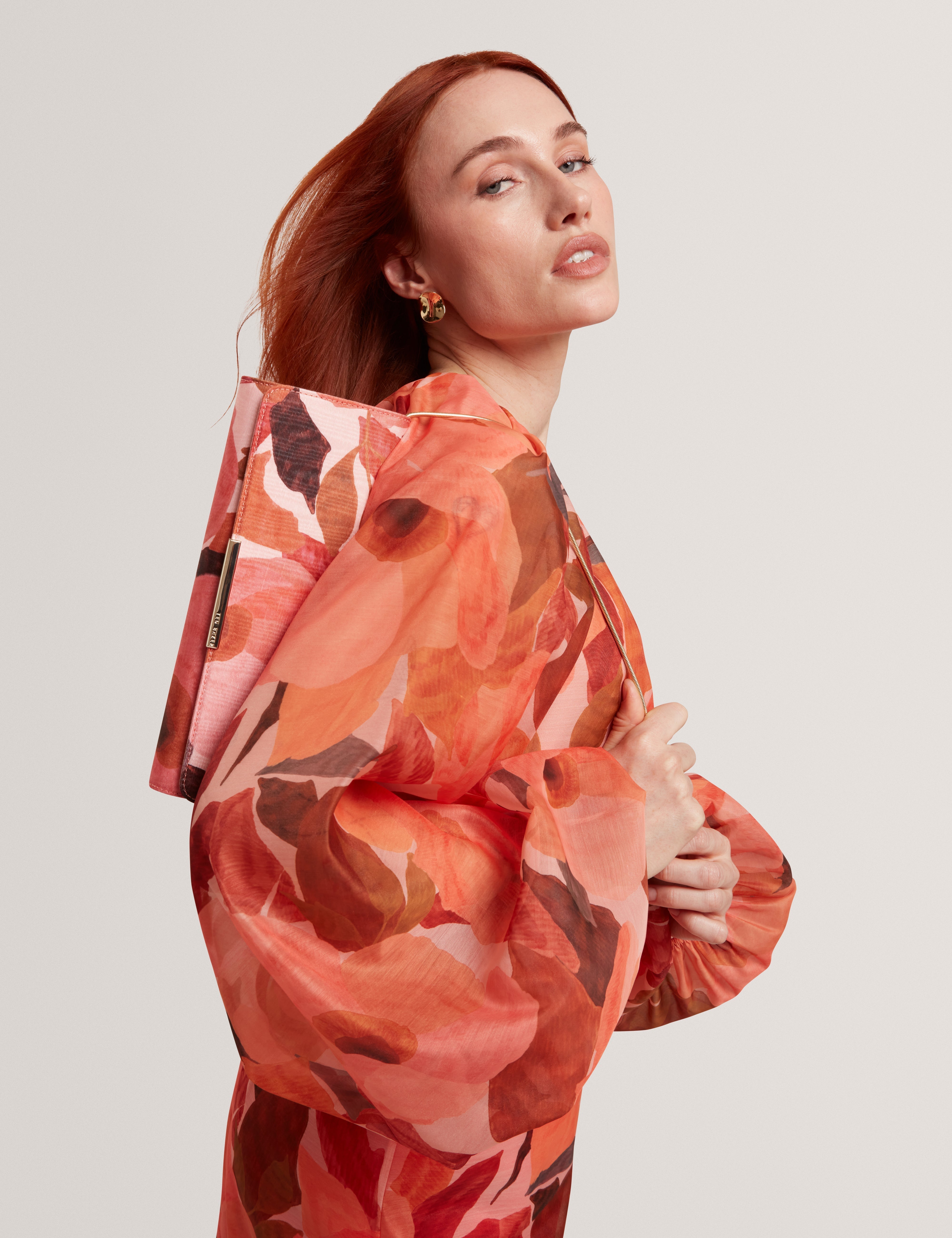 Malisae Printed Clutch Bag Dk-Orange