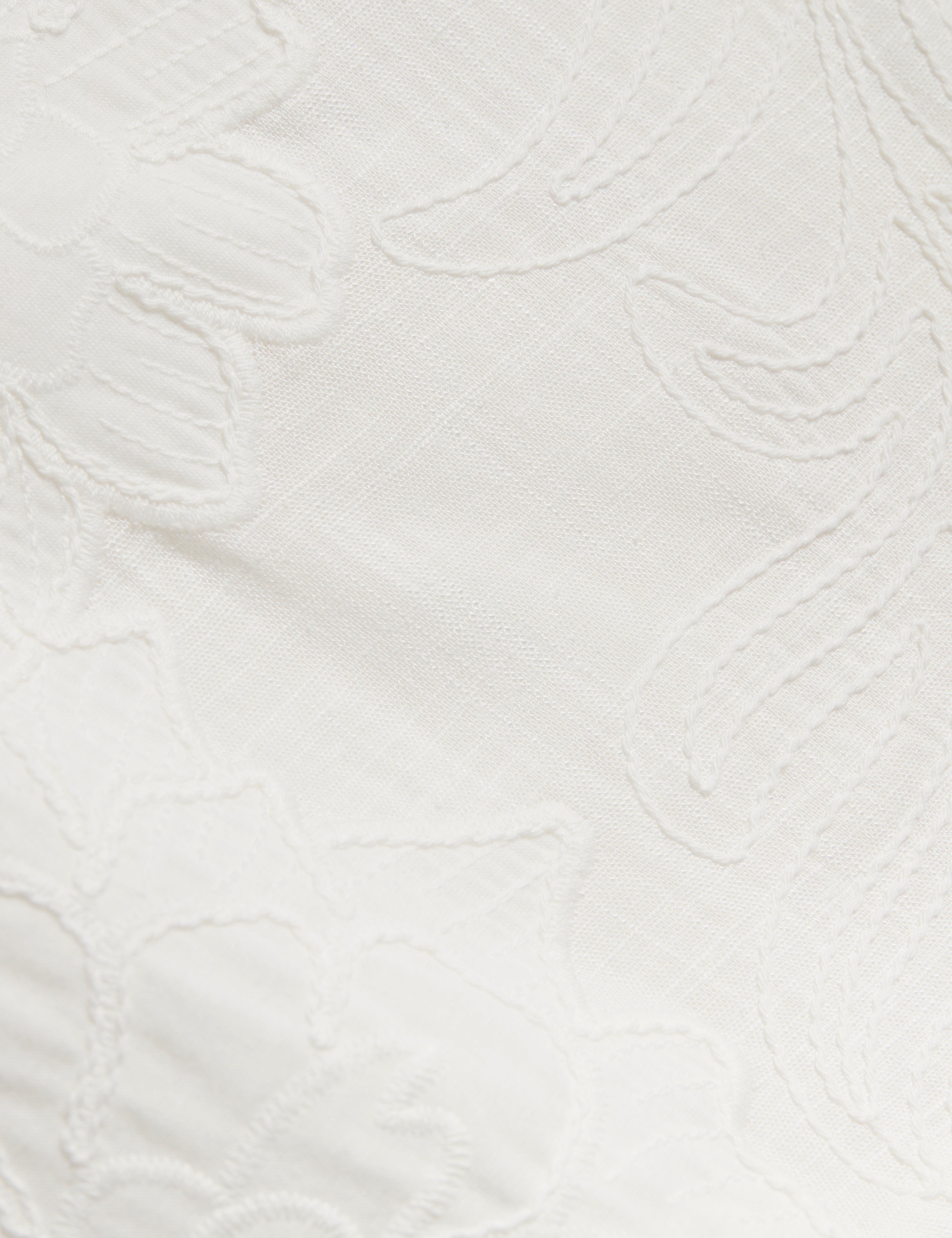 Fioral Embroidered Mini Skirt White