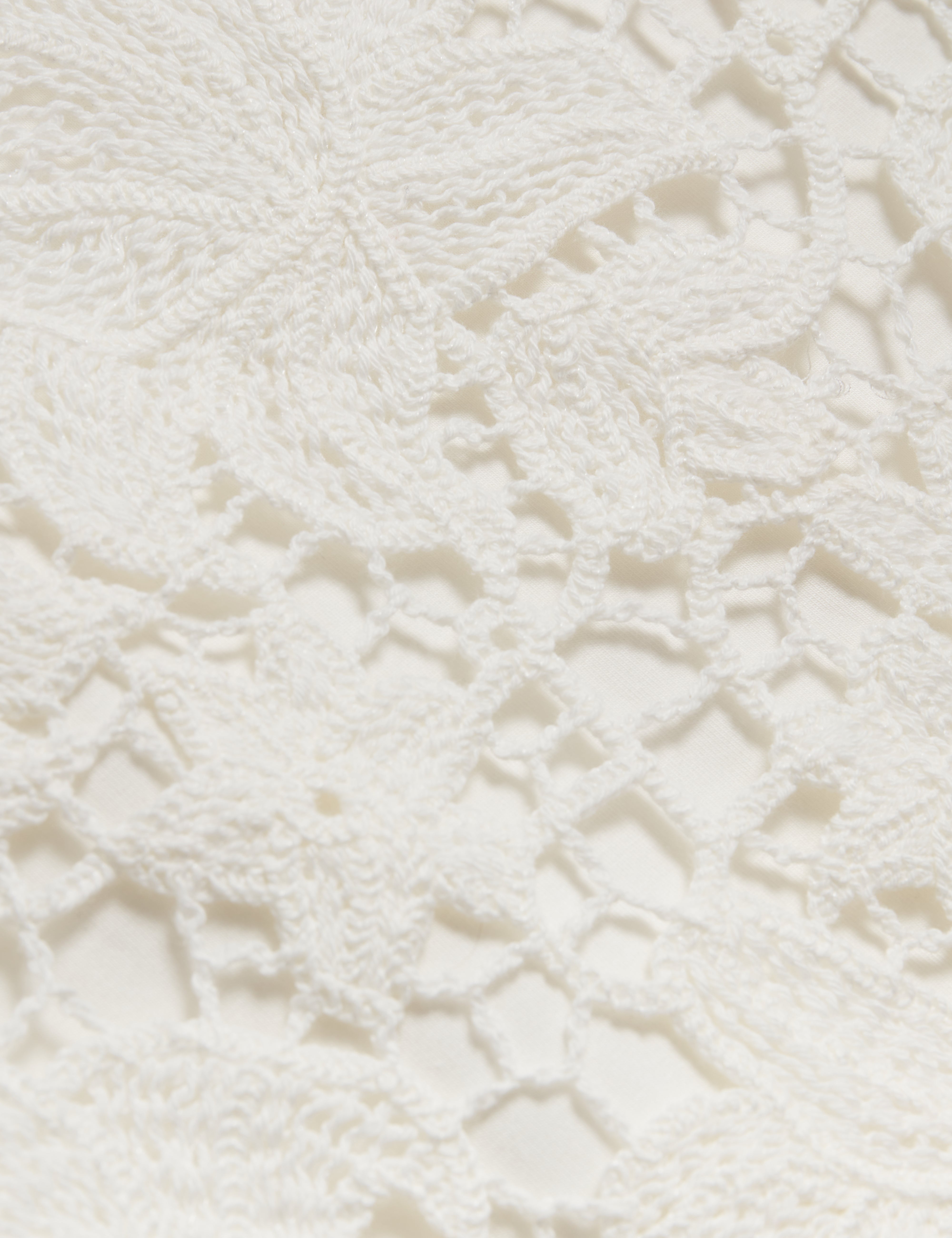 Leilano Crochet Knit Mini Skirt Ivory