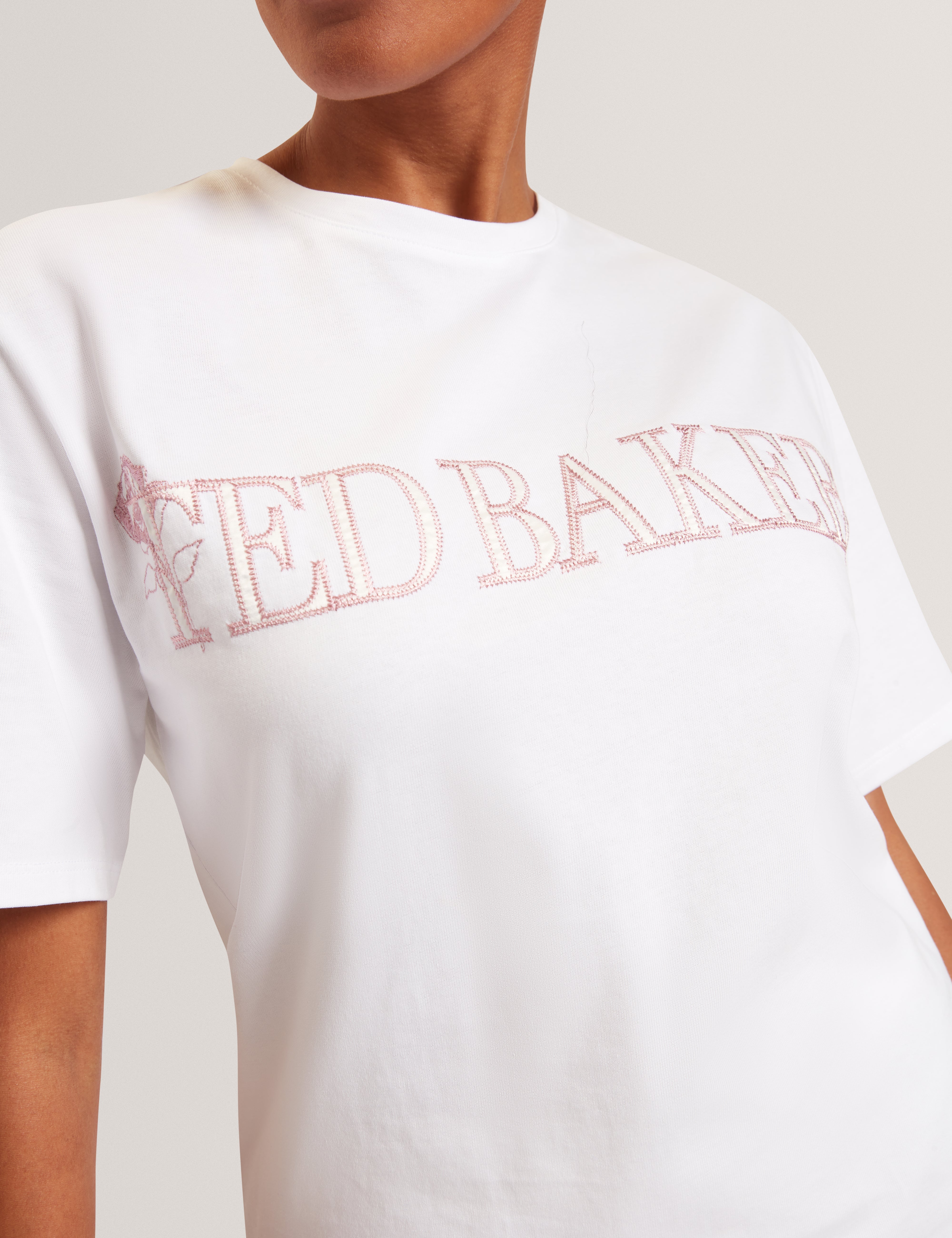 Lavende Ted Baker Branded Boxy T-Shirt White