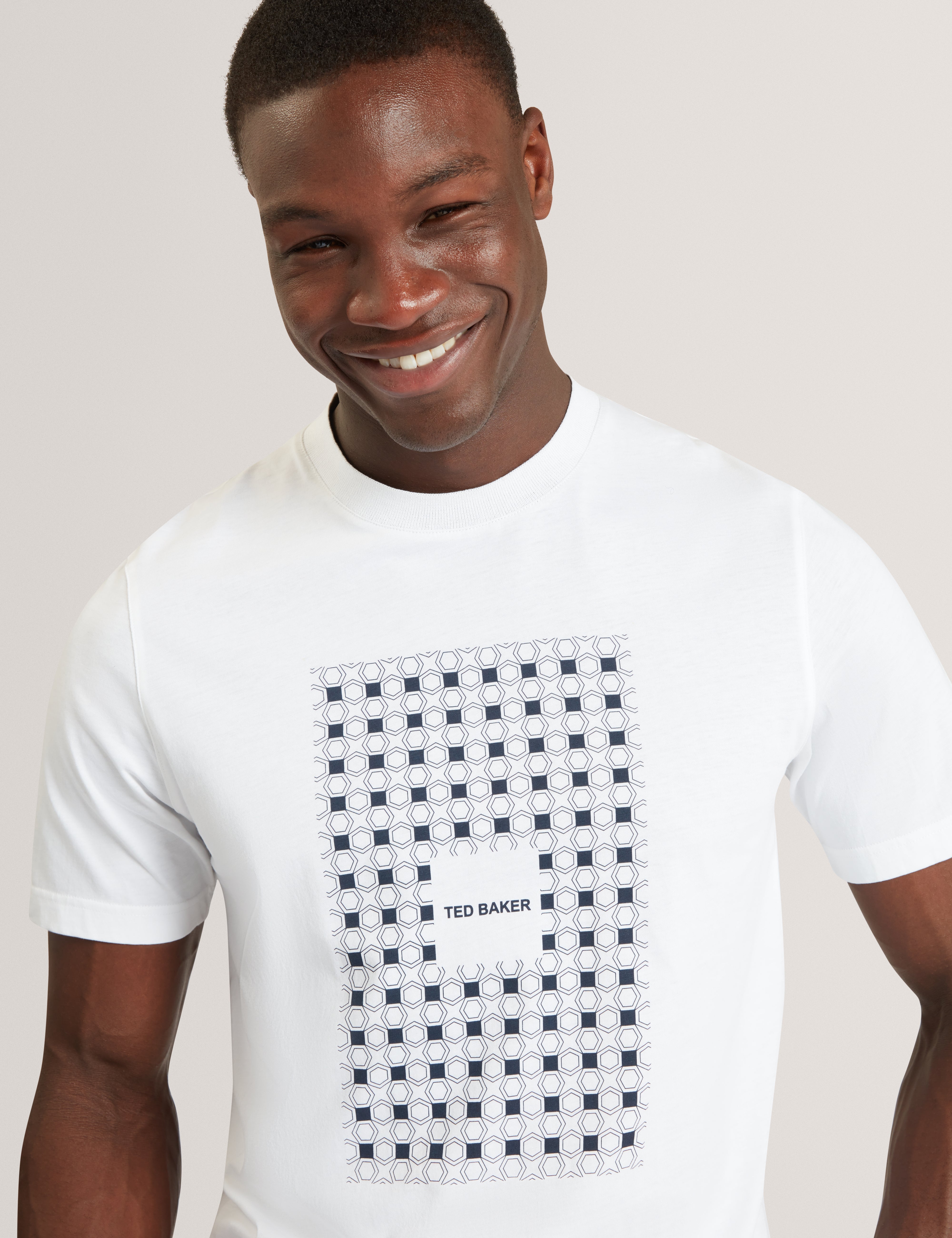 Mccourt Short Sleeve Box Print T-Shirt White