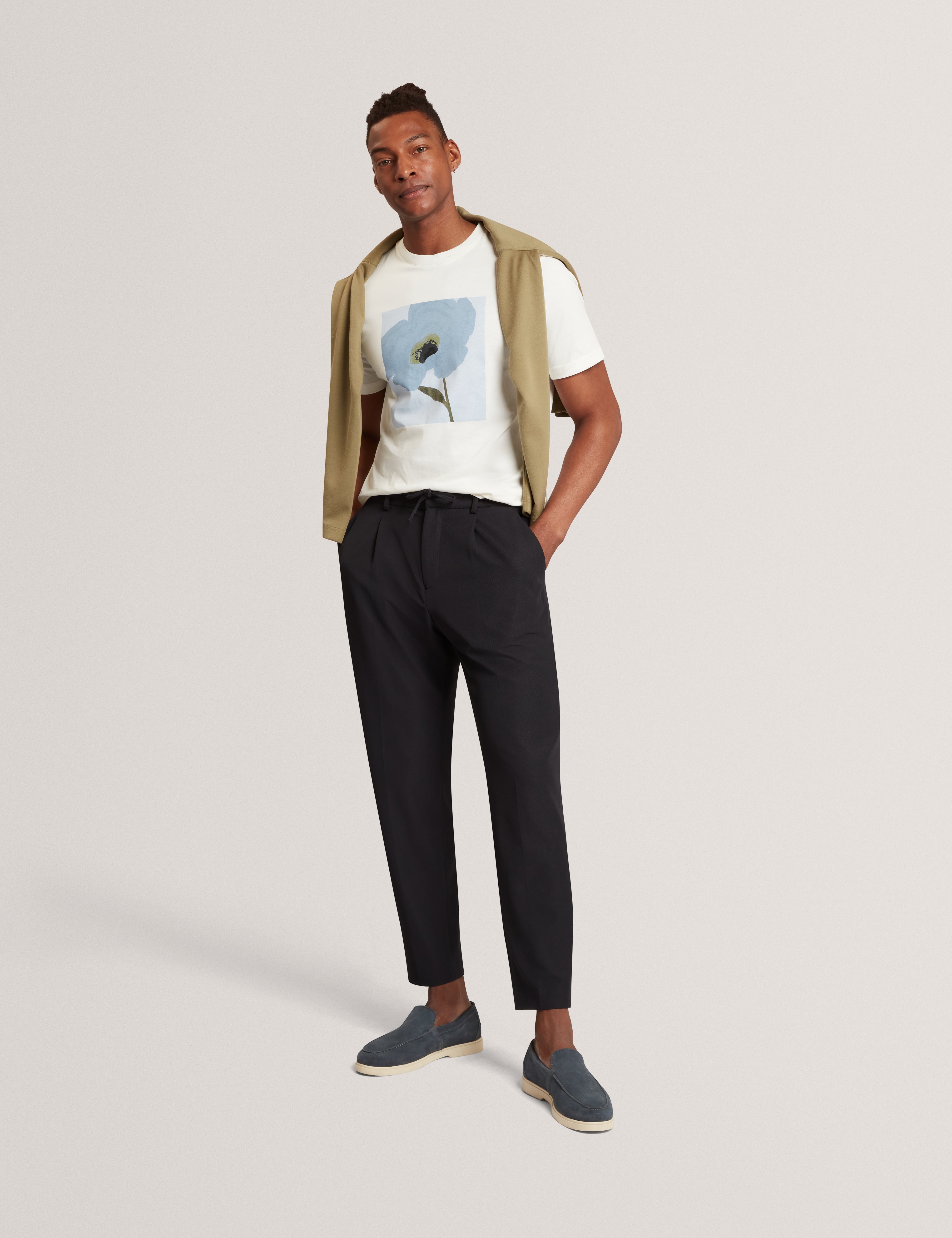 Crawley Short Sleeve Graphic Box Floral T-Shirt White