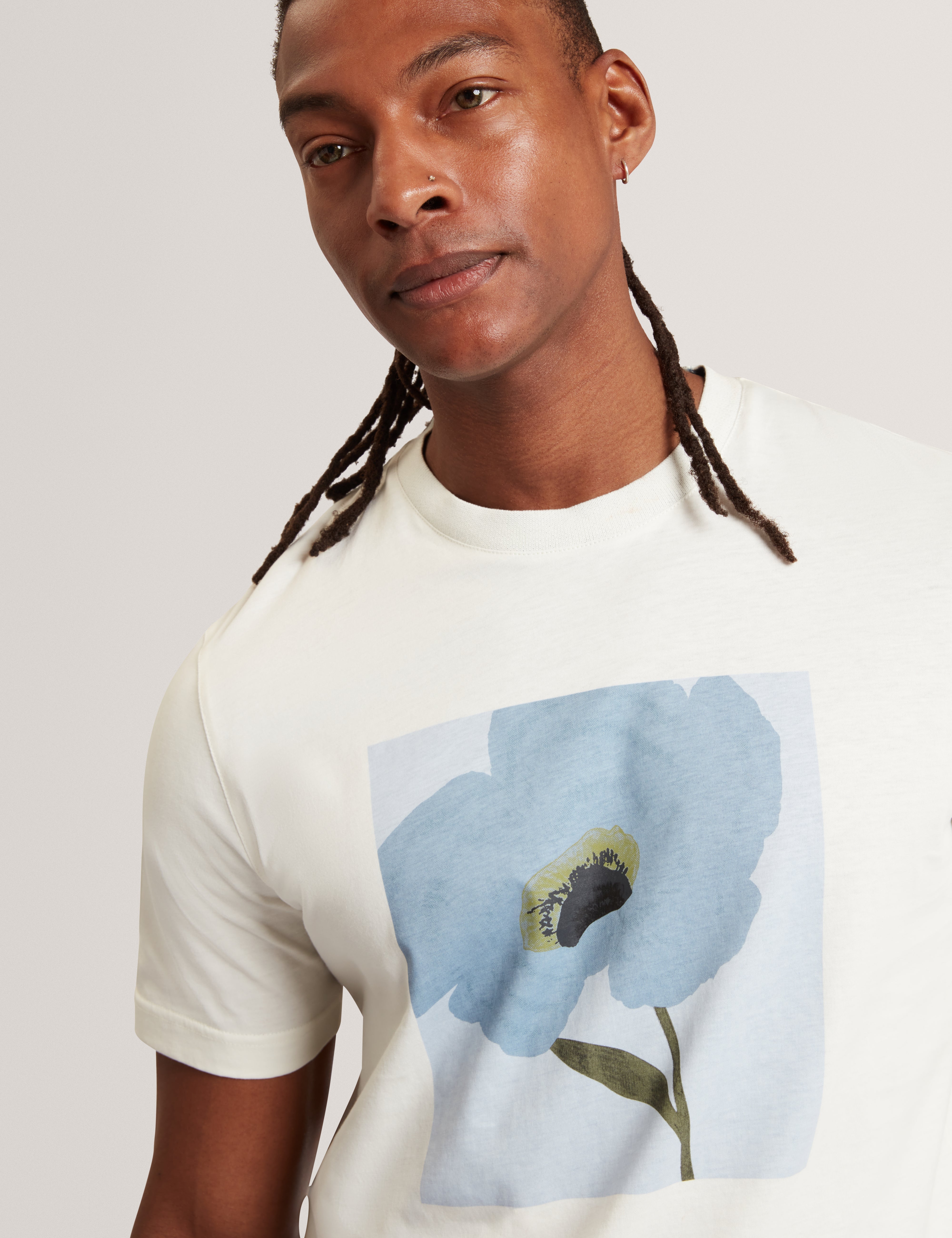 Crawley Short Sleeve Graphic Box Floral T-Shirt White