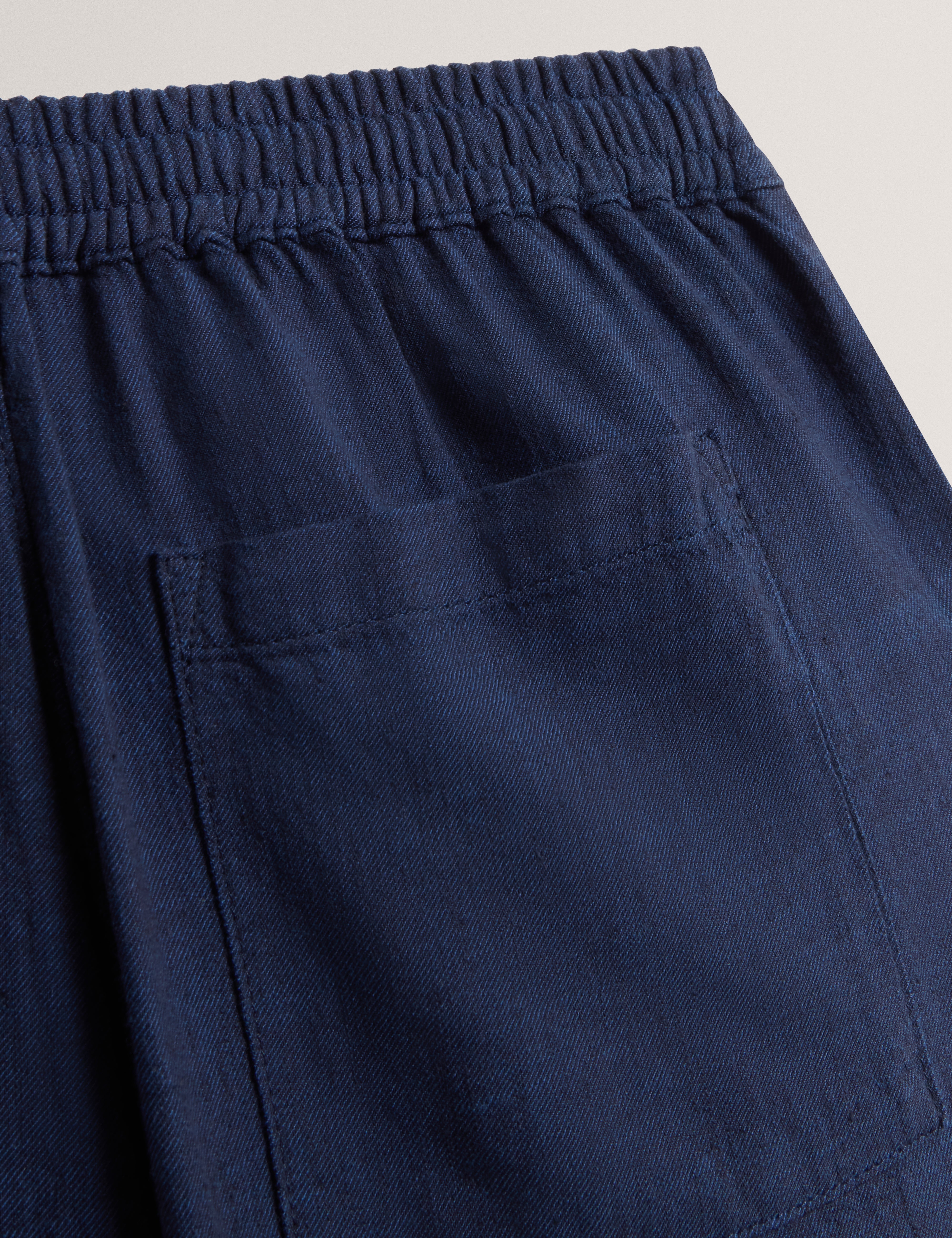 Culverr Relaxed Linen Blend Trouser Dk-Blue