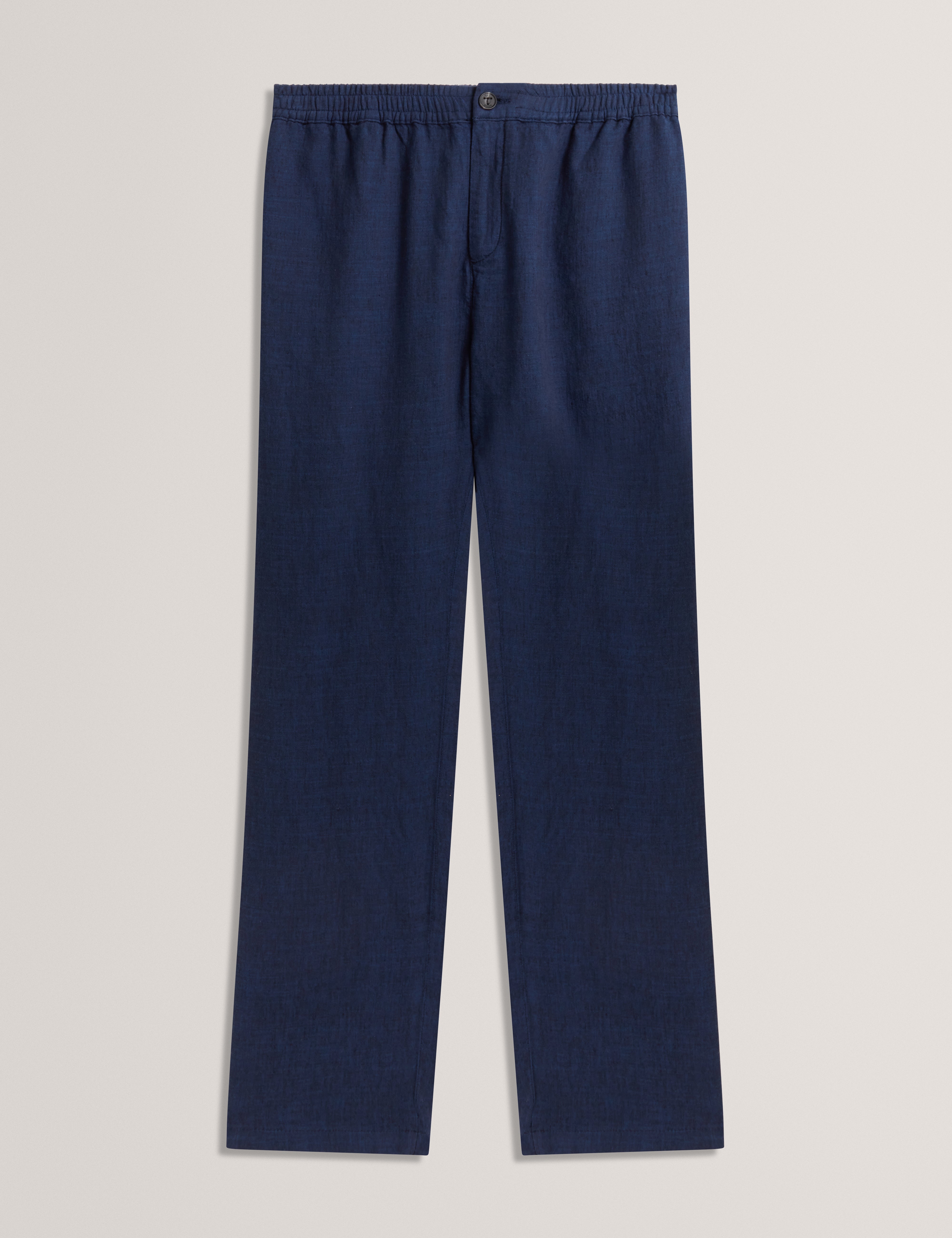 Culverr Relaxed Linen Blend Trouser Dk-Blue