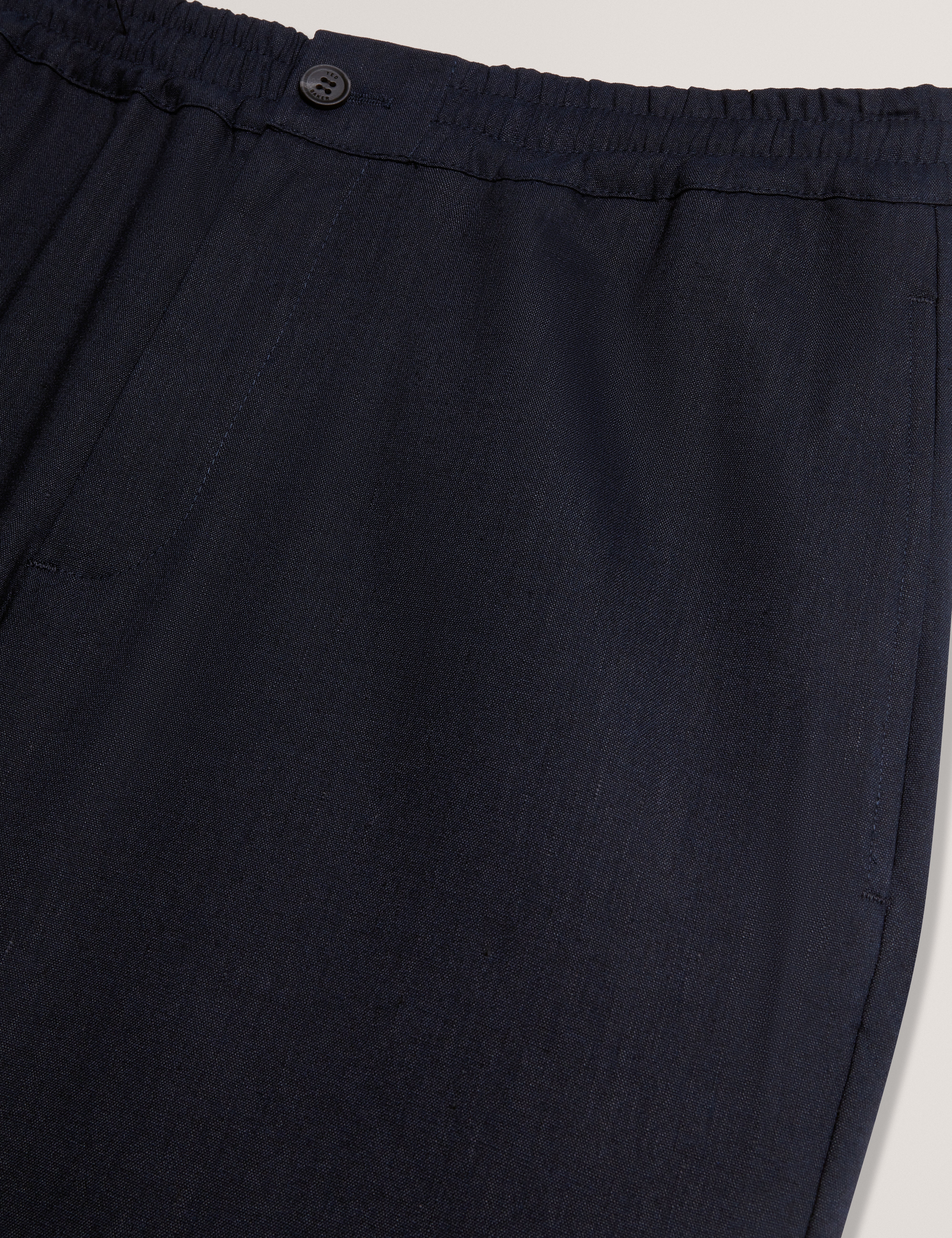 Culverr Relaxed Linen Blend Trouser Navy