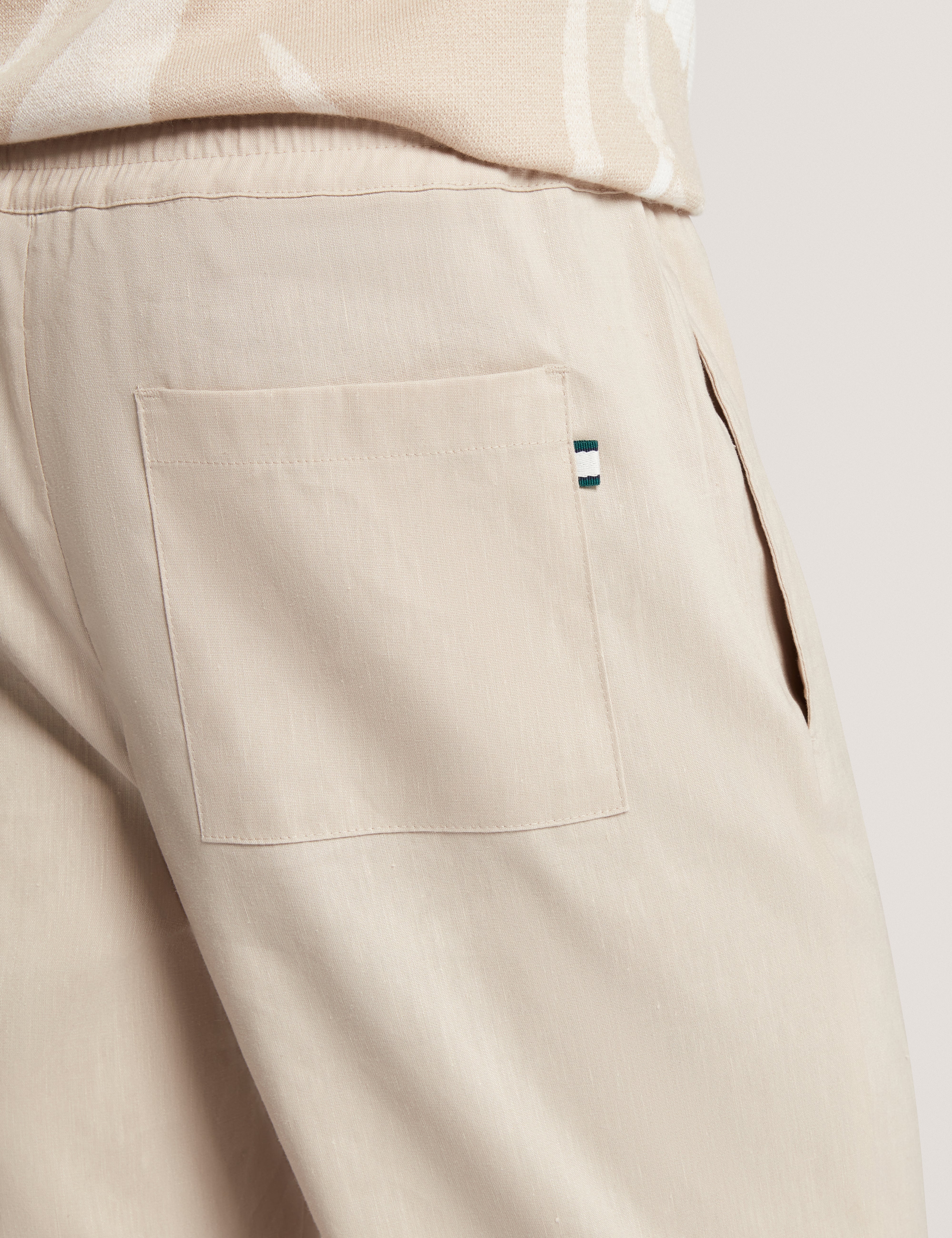 Culverr Relaxed Linen Blend Trouser Stone