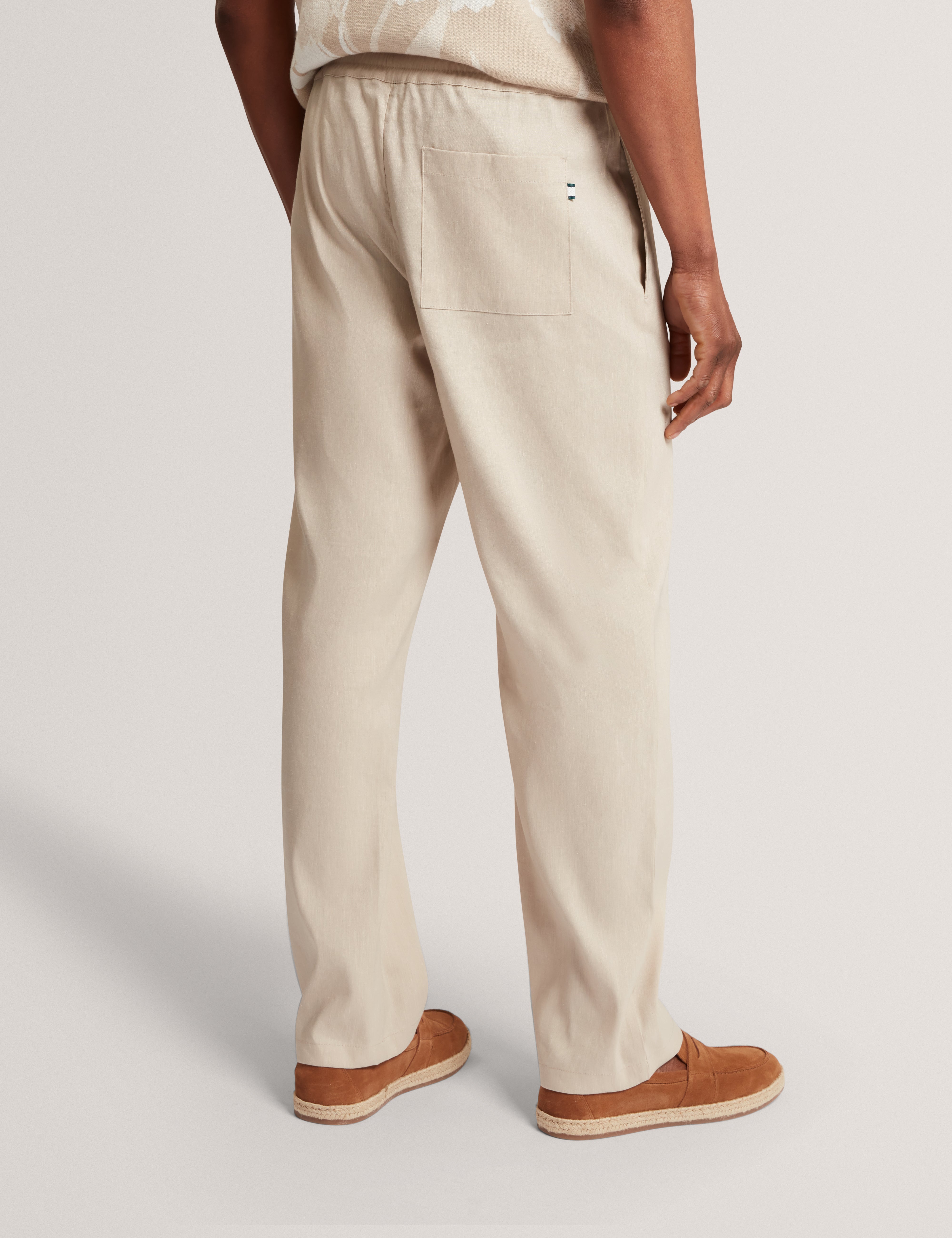 Culverr Relaxed Linen Blend Trouser Stone