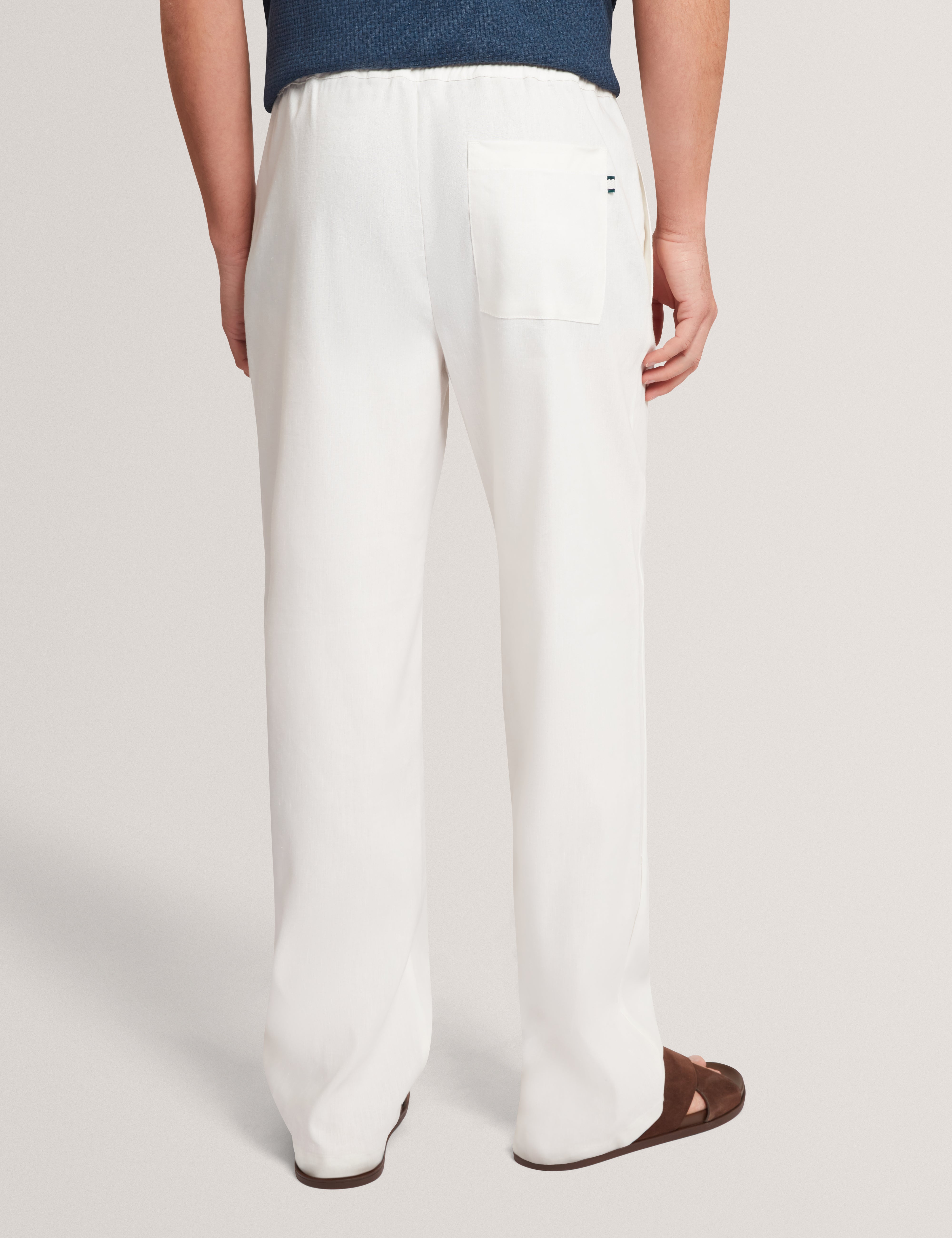 Culverr Relaxed Linen Blend Trouser White