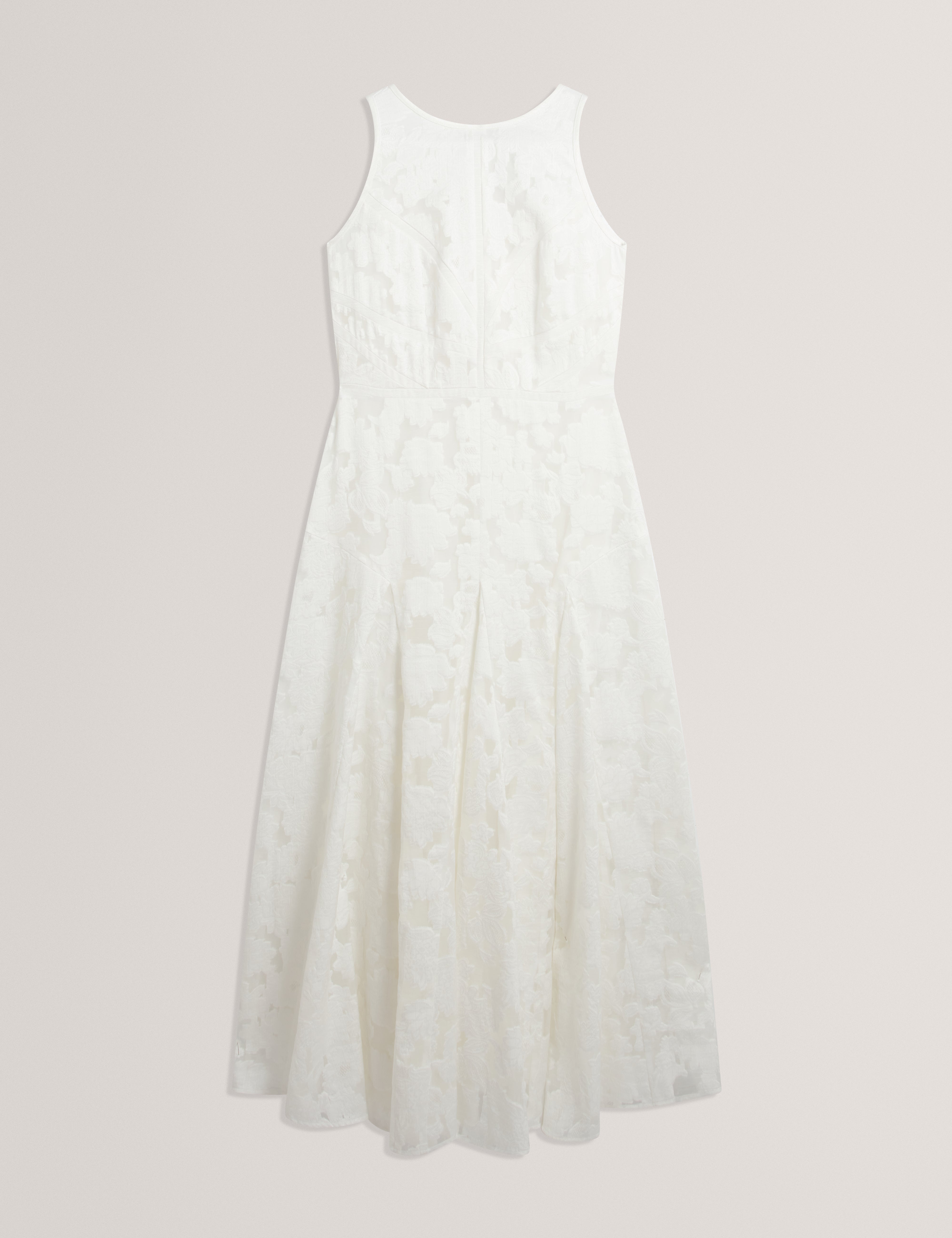 Leesaa Sleeveless Full Skirted Midi Dress White