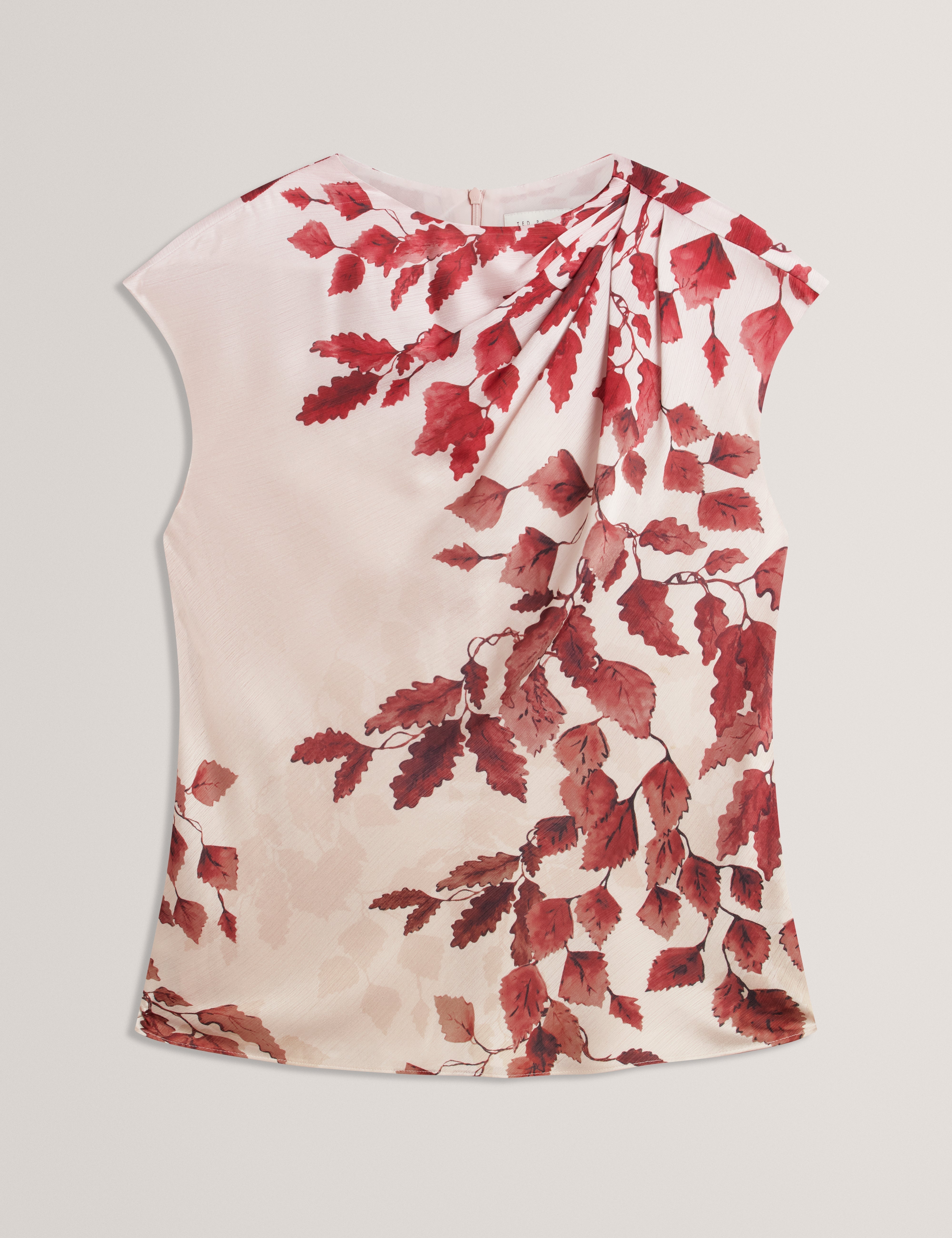 Nayala Printed Drape Neck Top Rosegd-Col