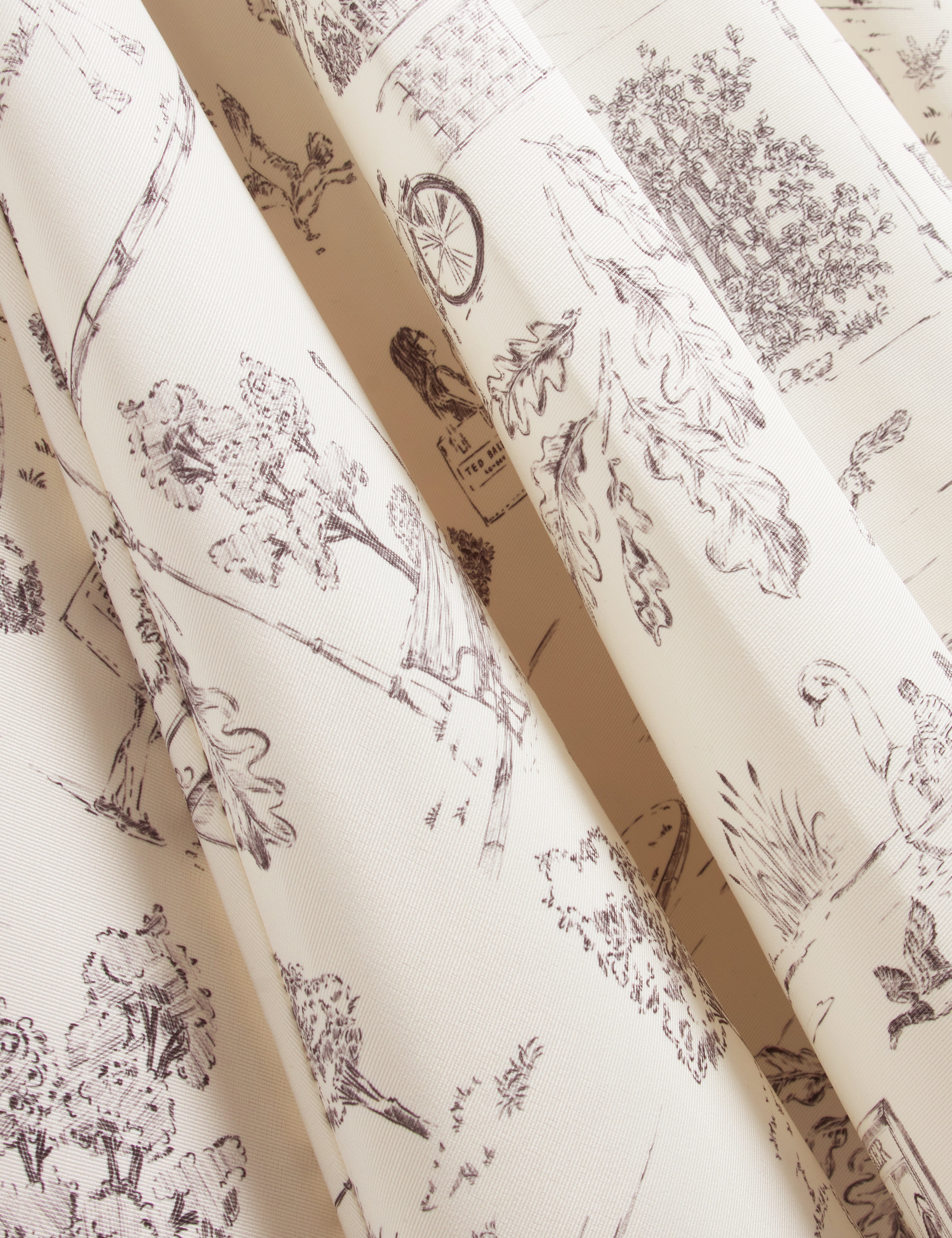 Skania Printed Ottoman Midi Skirt Ivory