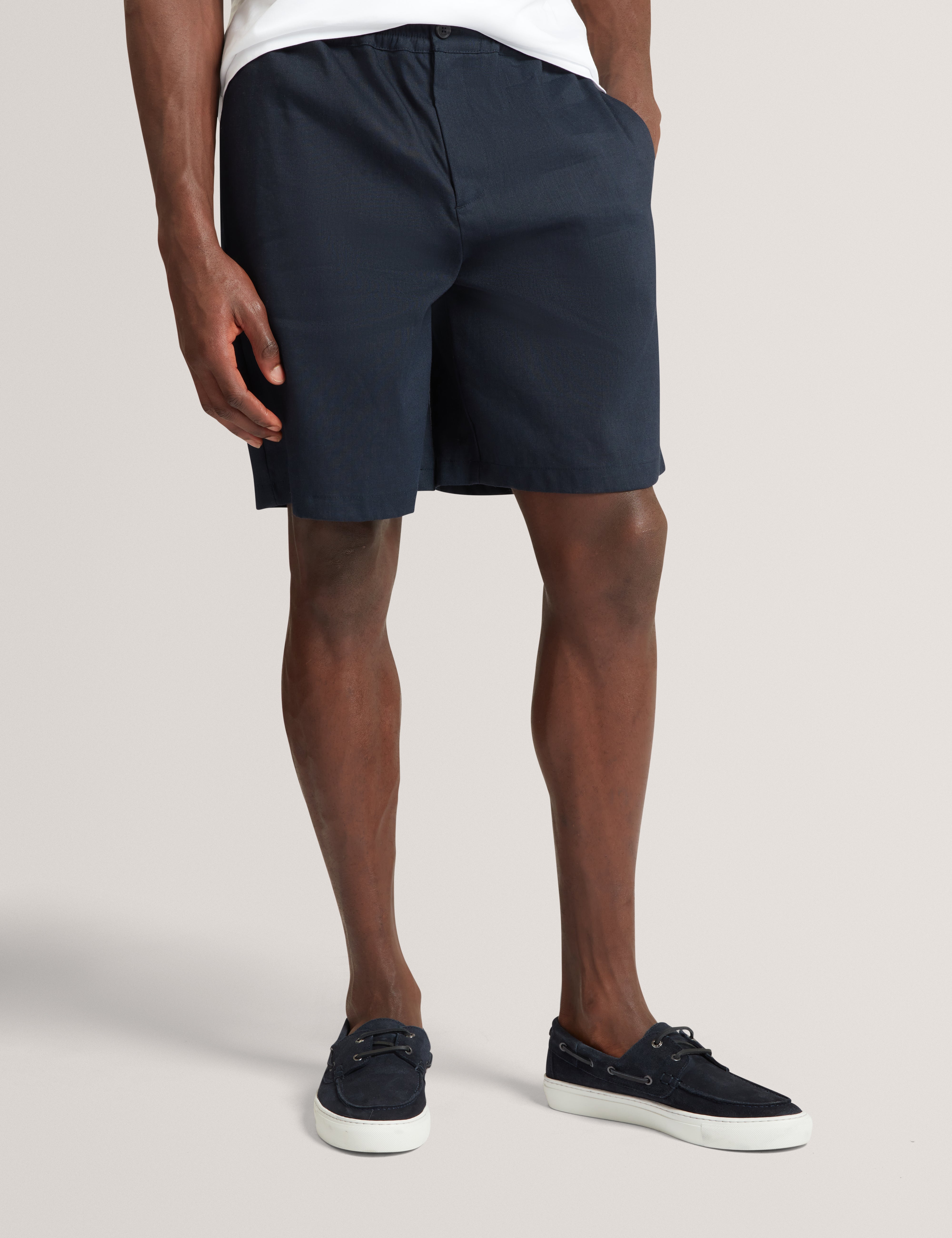 Culves Relaxed Linen Blend Short Navy