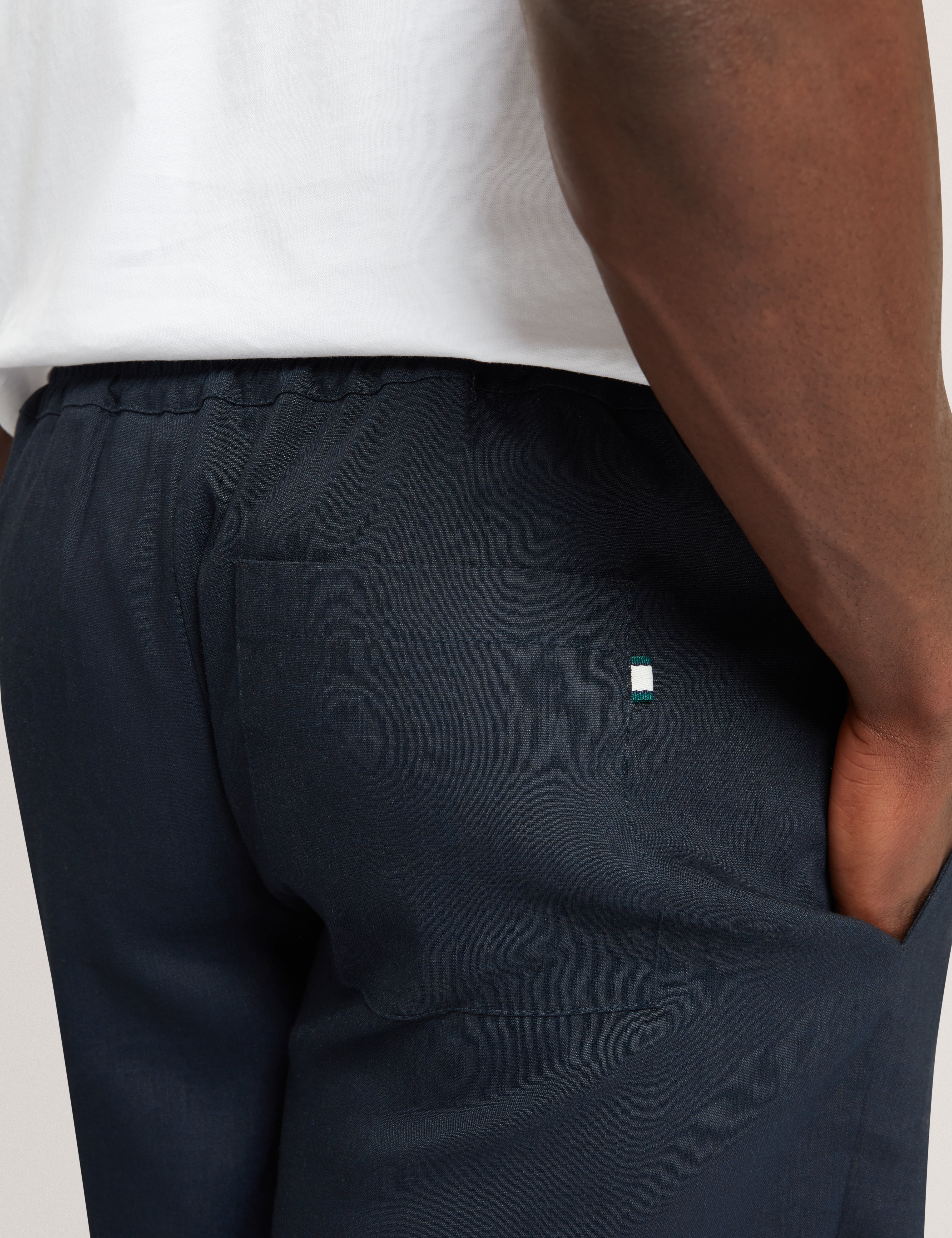 Culves Relaxed Linen Blend Short Navy